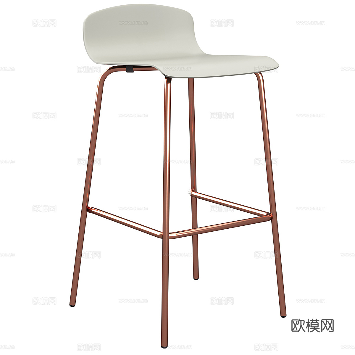现代轻奢不锈钢金属吧台凳3d模型