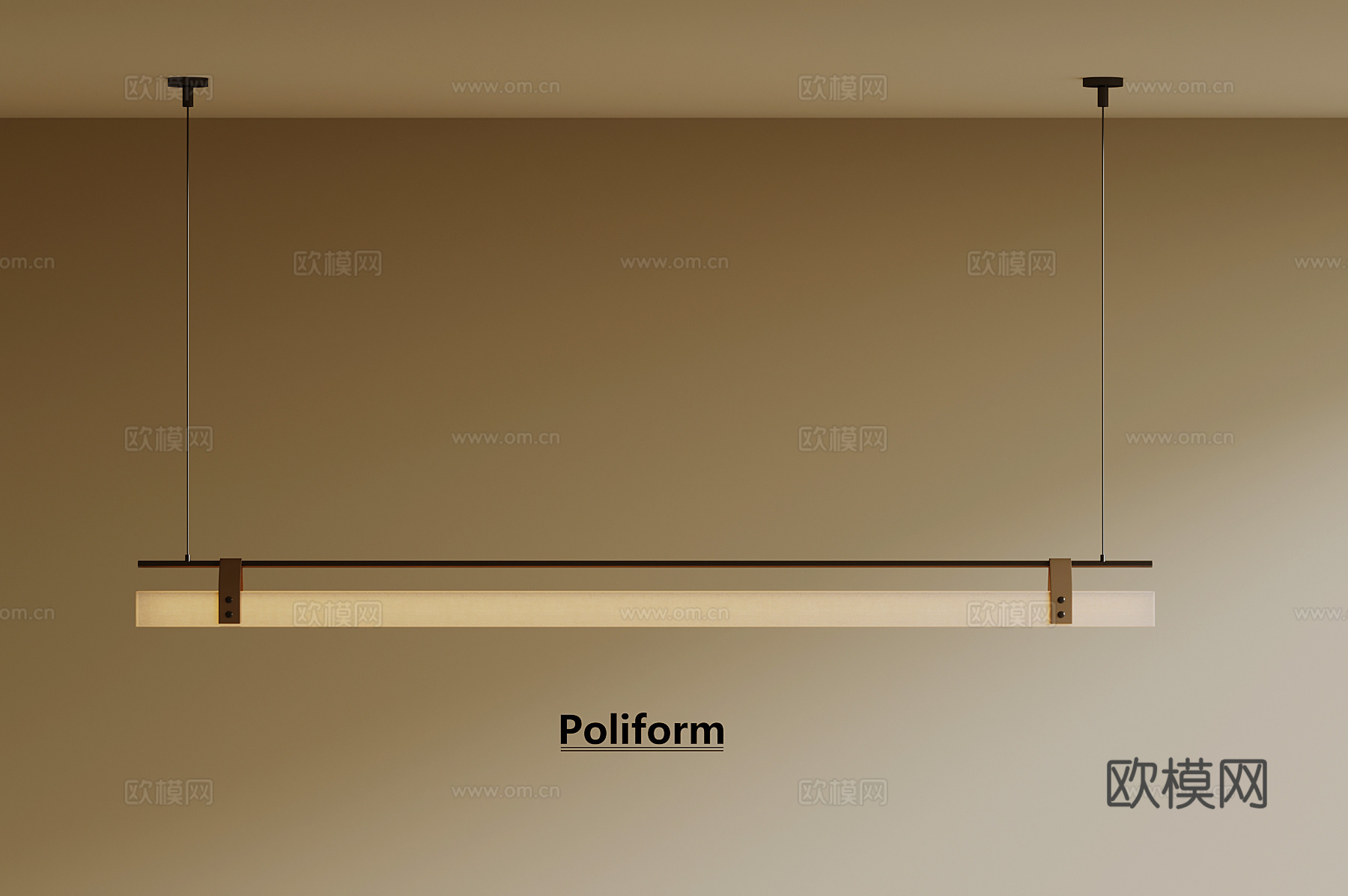 新中式吊灯 长条吊灯3d模型