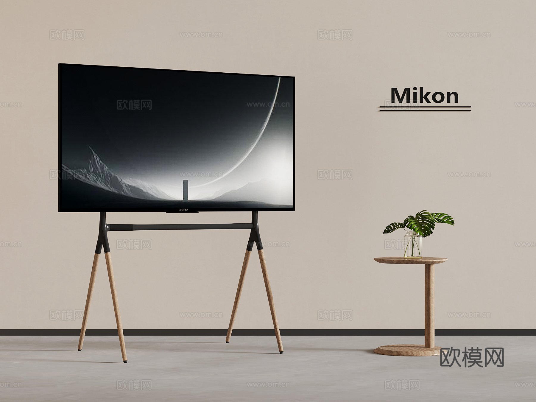 现代电视支架 移动电视3d模型