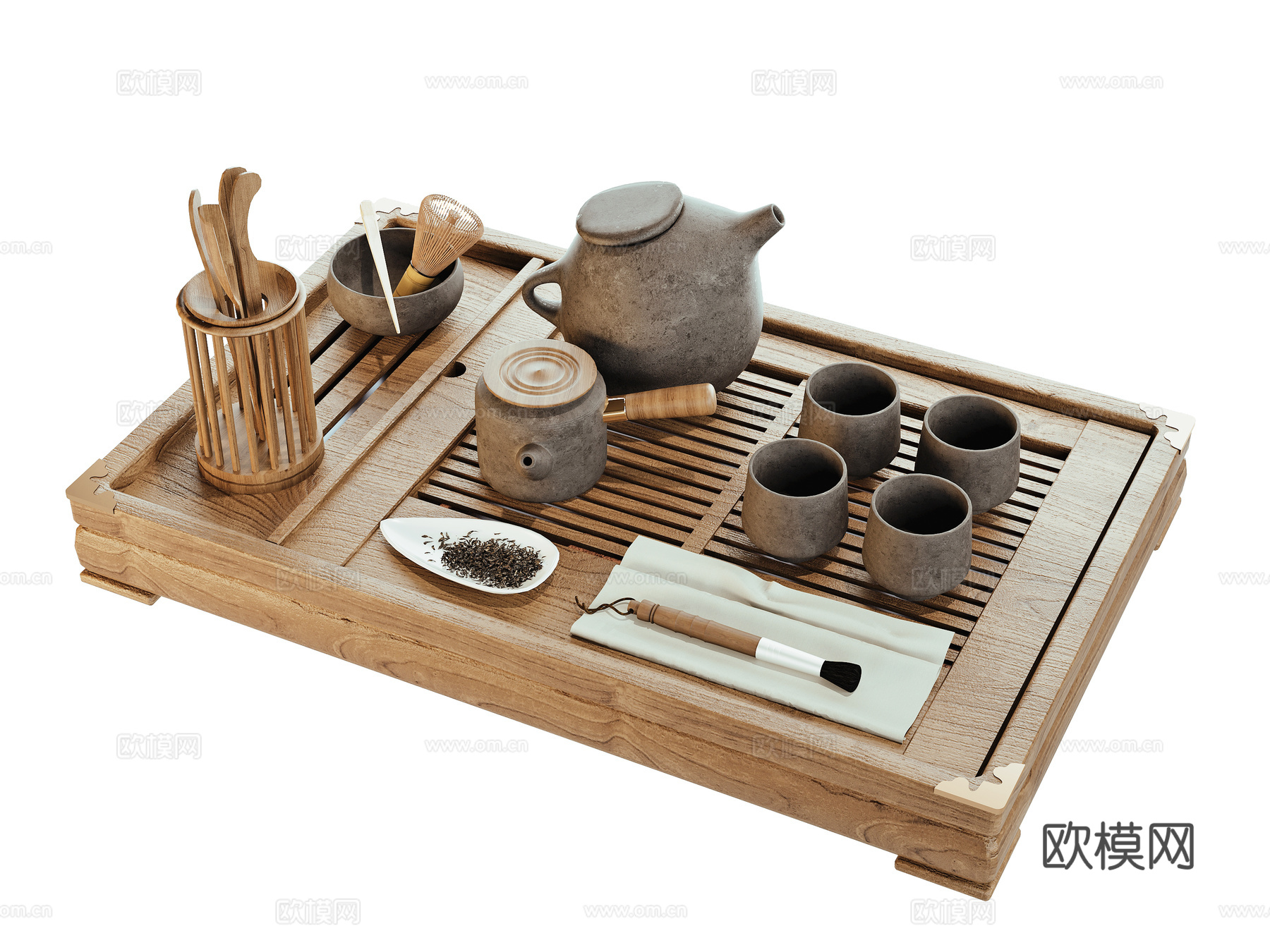 现代茶具茶壶茶杯su模型