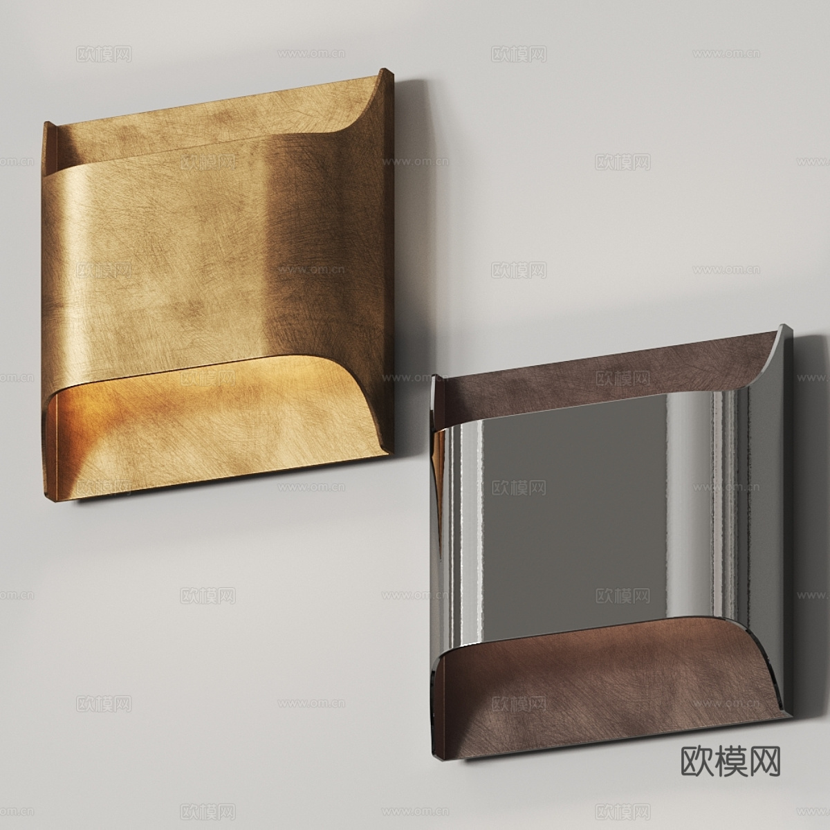 现代意式轻奢金属壁灯3d模型