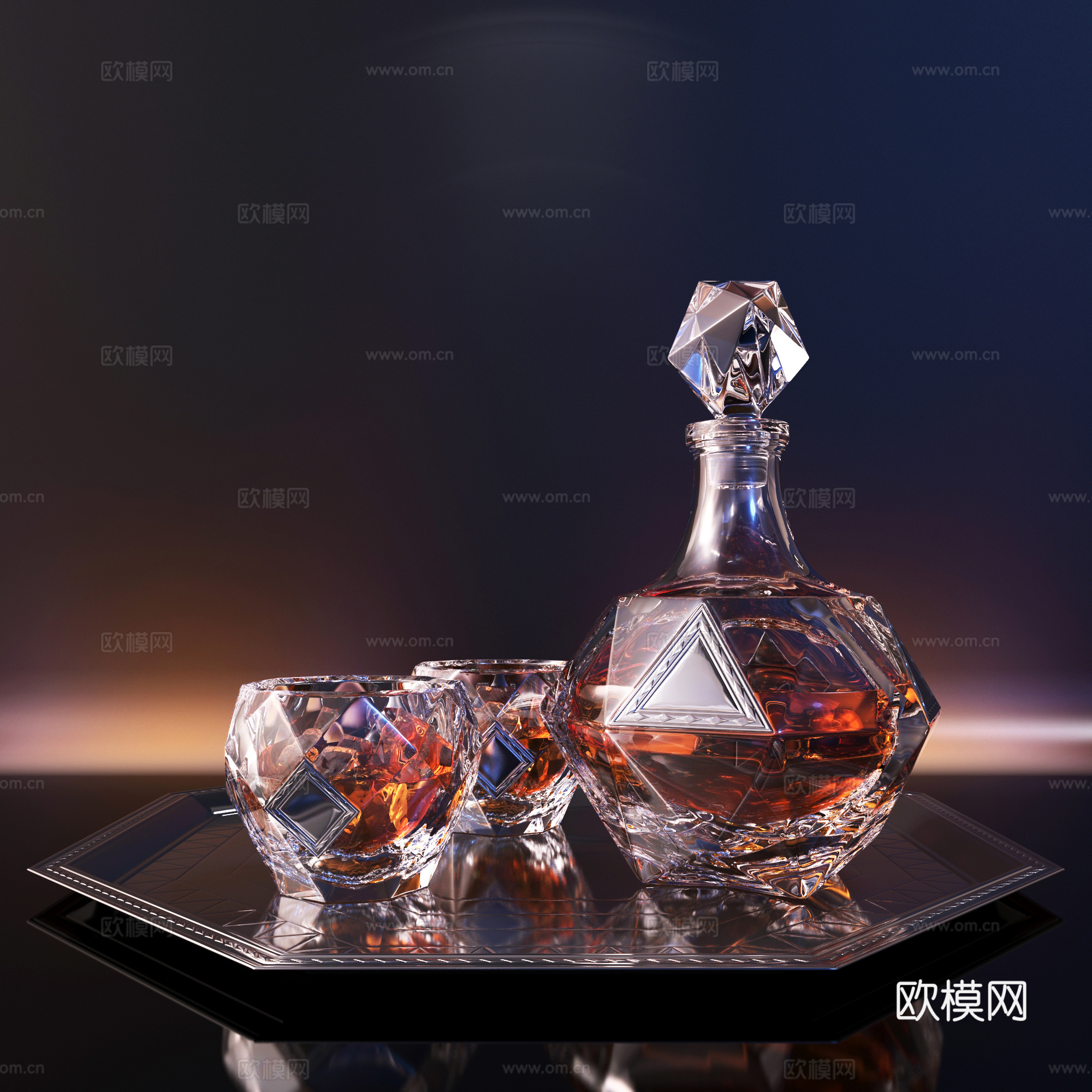 现代酒具 酒杯 杯子红酒su模型
