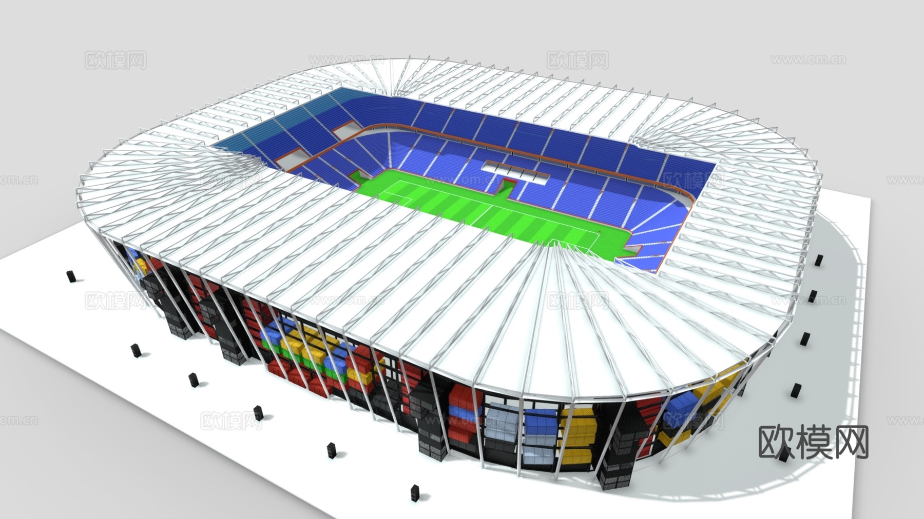 现代体育建筑 露天体育场 体育中心 体育场馆 足球场 比赛场3d模型