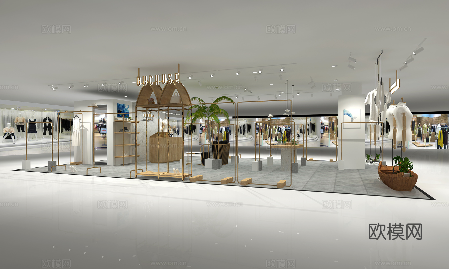 现代商场服装店3d模型