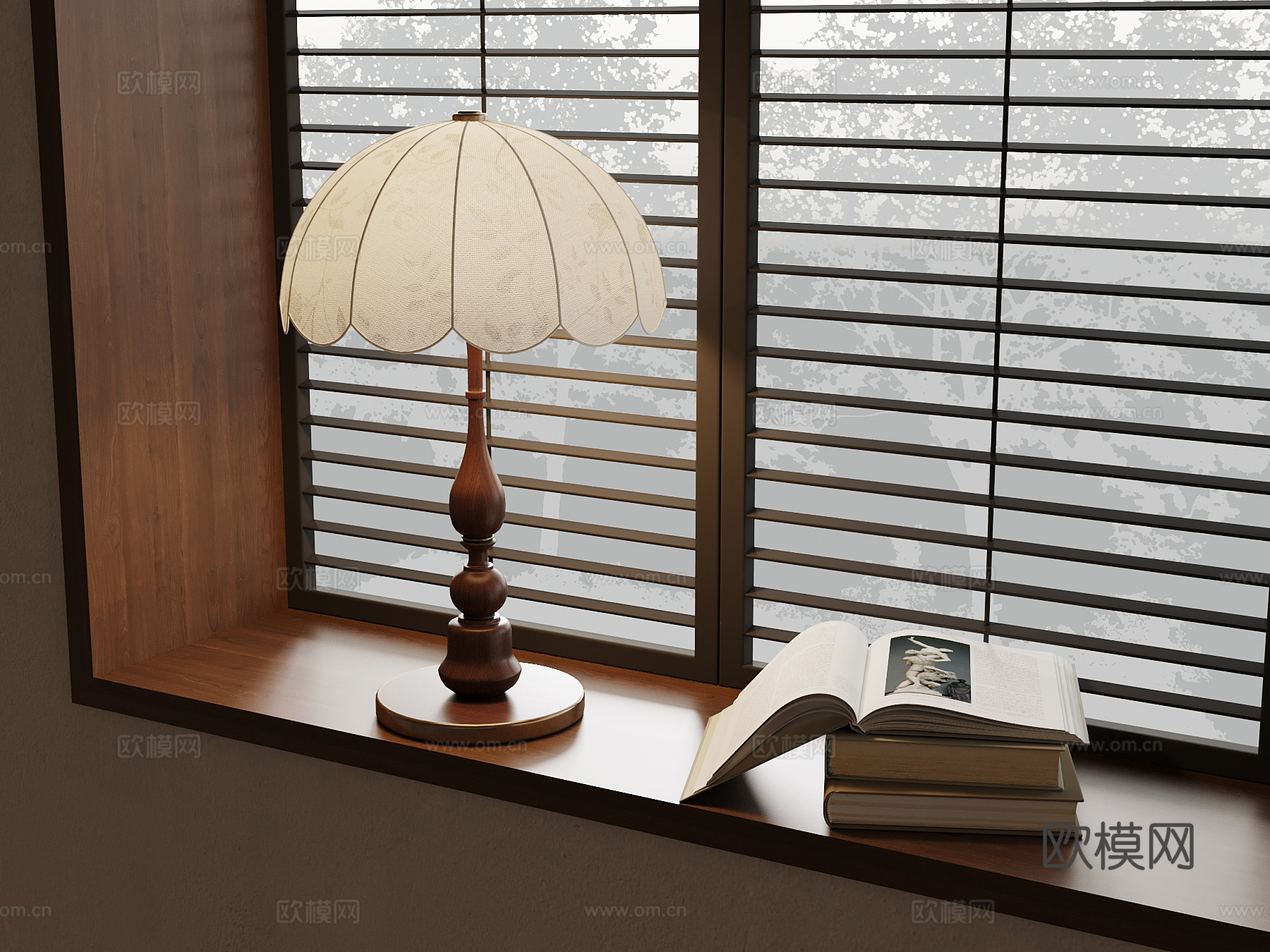 法式中古风台灯su模型下载（渲染图1）