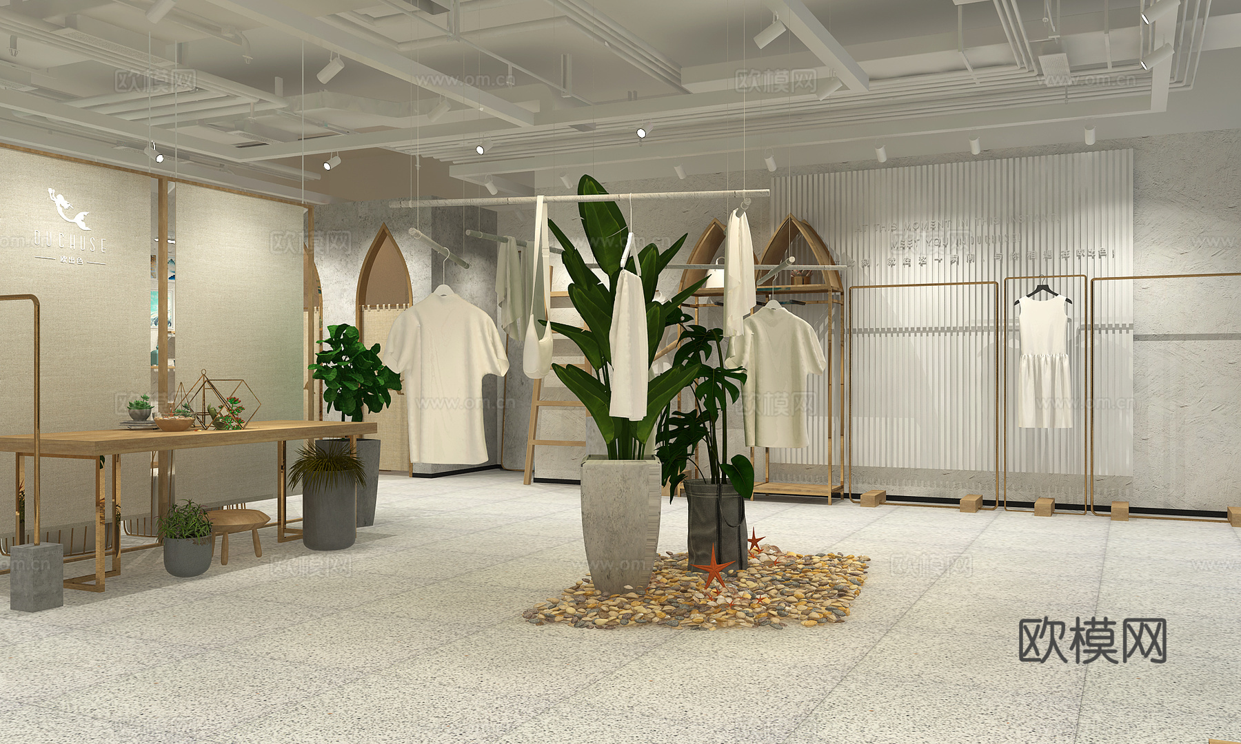 现代简约服装店3d模型