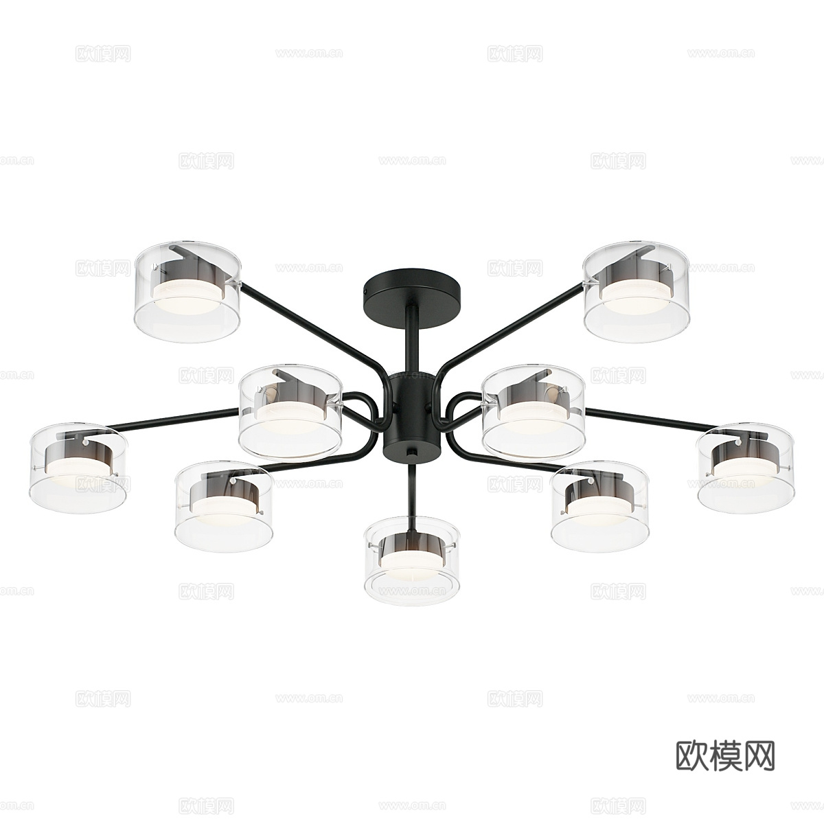 现代简约吊灯 吊灯 简约吊灯 餐厅吊灯 玻璃吊灯3d模型