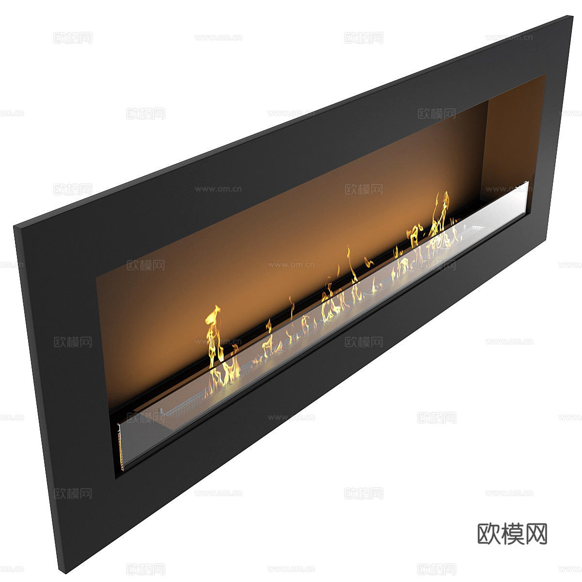 现代意式极简壁炉3d模型