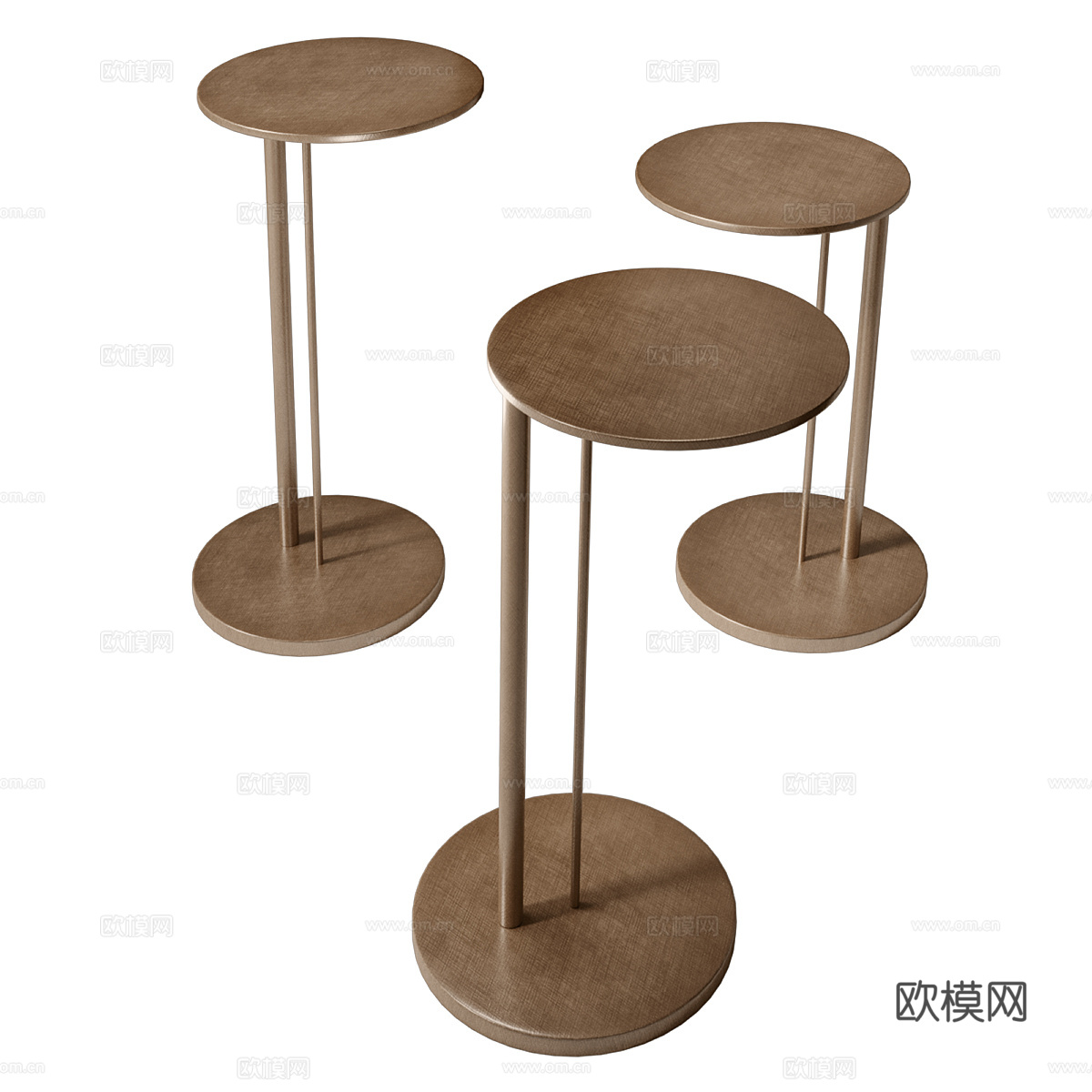 现代轻奢极简金属圆边几3d模型