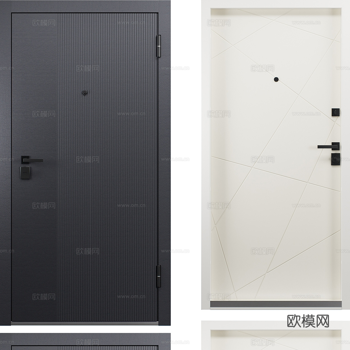 现代简约房间门 入户门 卧室门 单开门3d模型