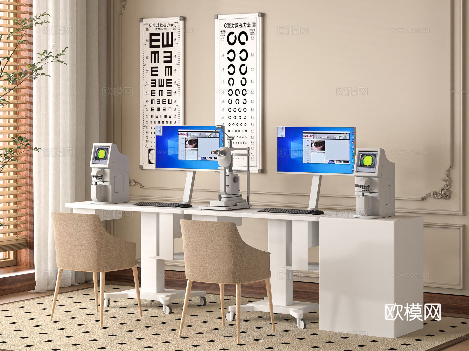 现代视力检查器3d模型