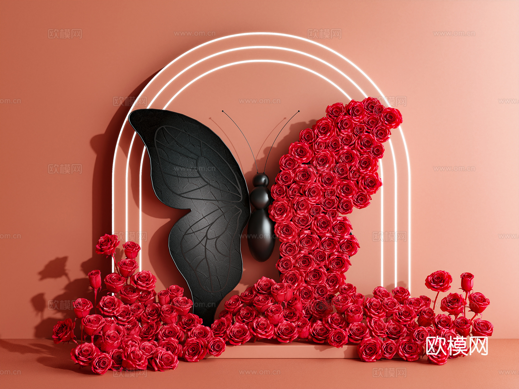 现代艺术装置 美陈 蝴蝶3d模型