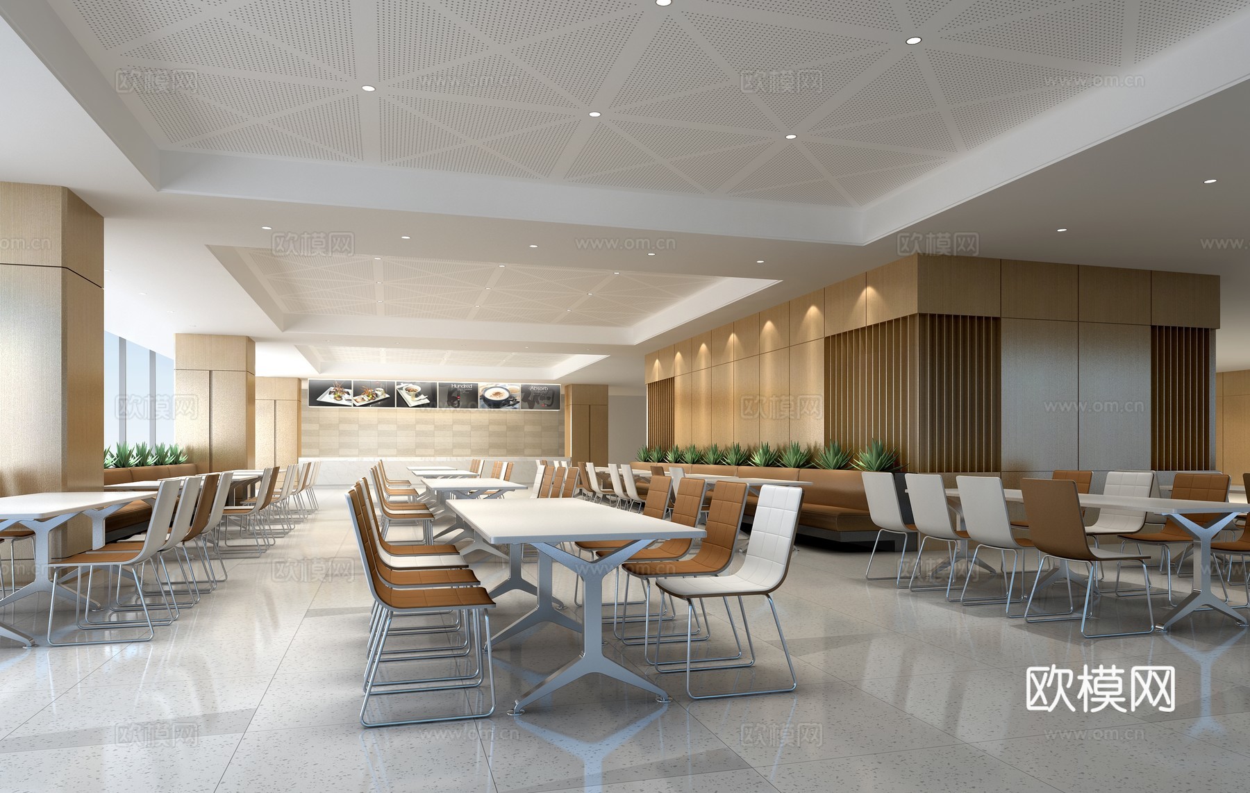 员工餐厅 公司餐厅 现代餐厅3d模型