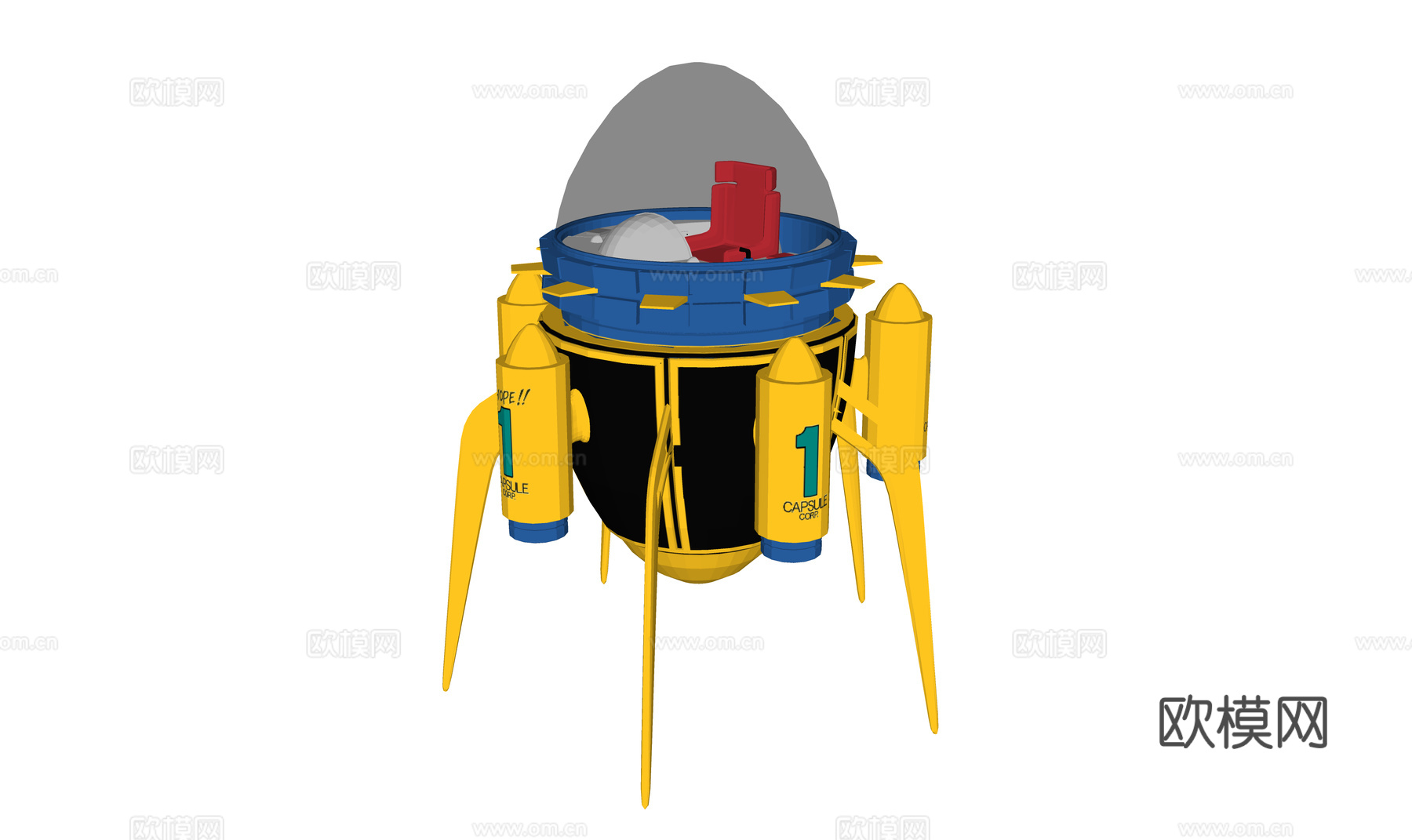 交通工具 太空飞船 时空穿梭机 穿越时空 飞船 游乐设备3d模型