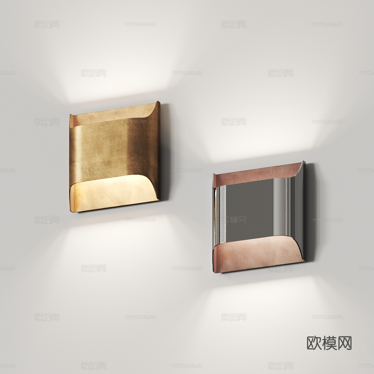 现代意式轻奢金属壁灯3d模型