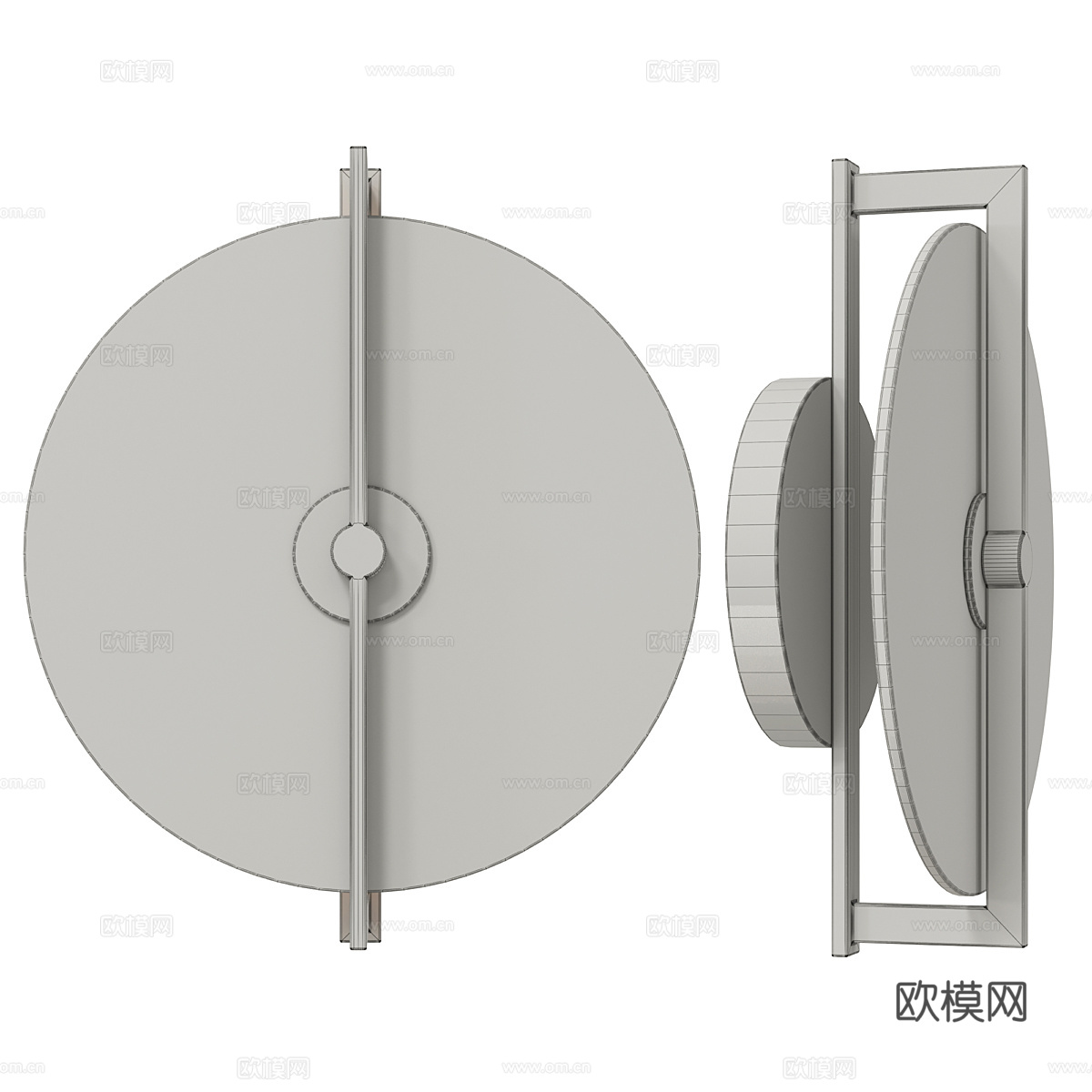 新中式圆盘透光石壁灯3d模型