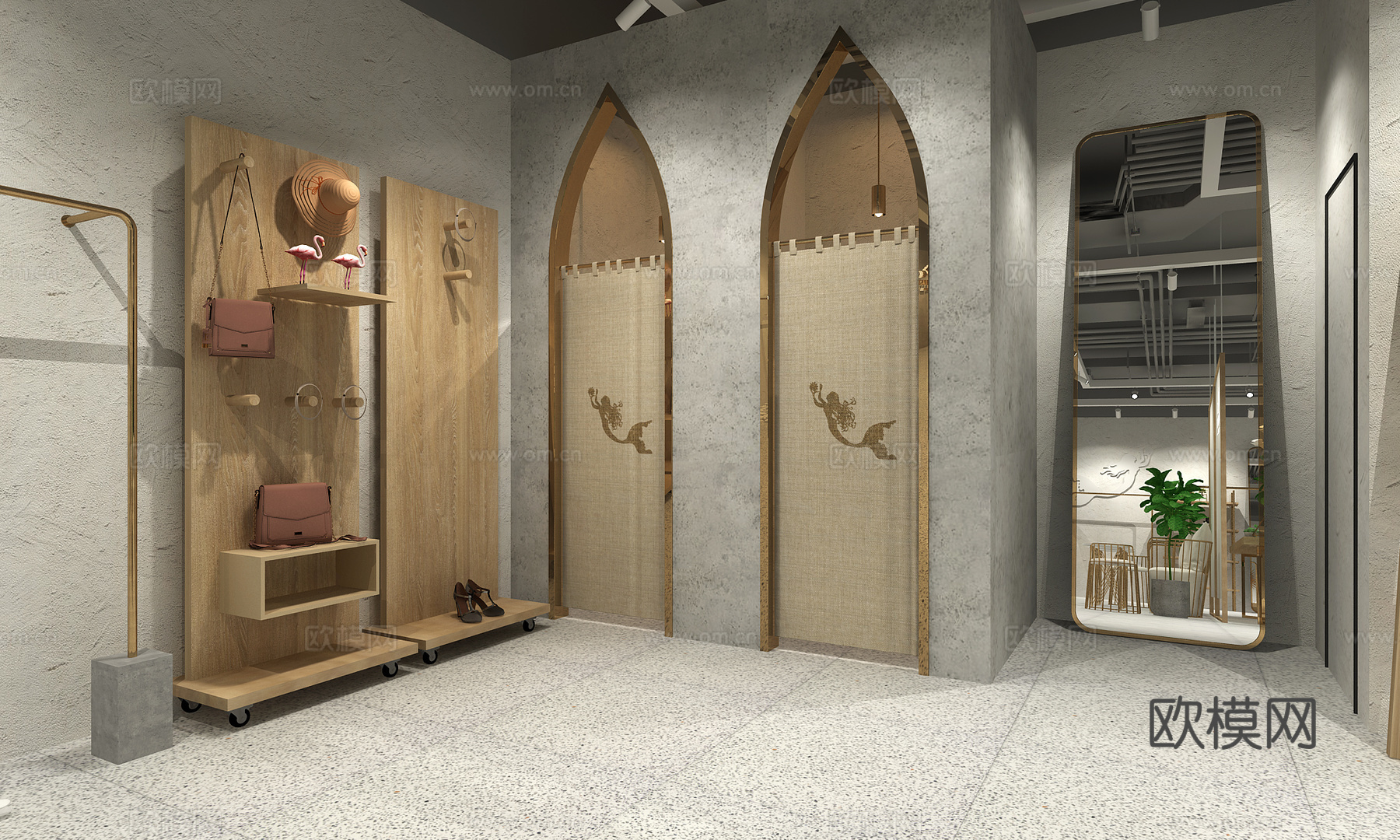 现代简约服装店3d模型