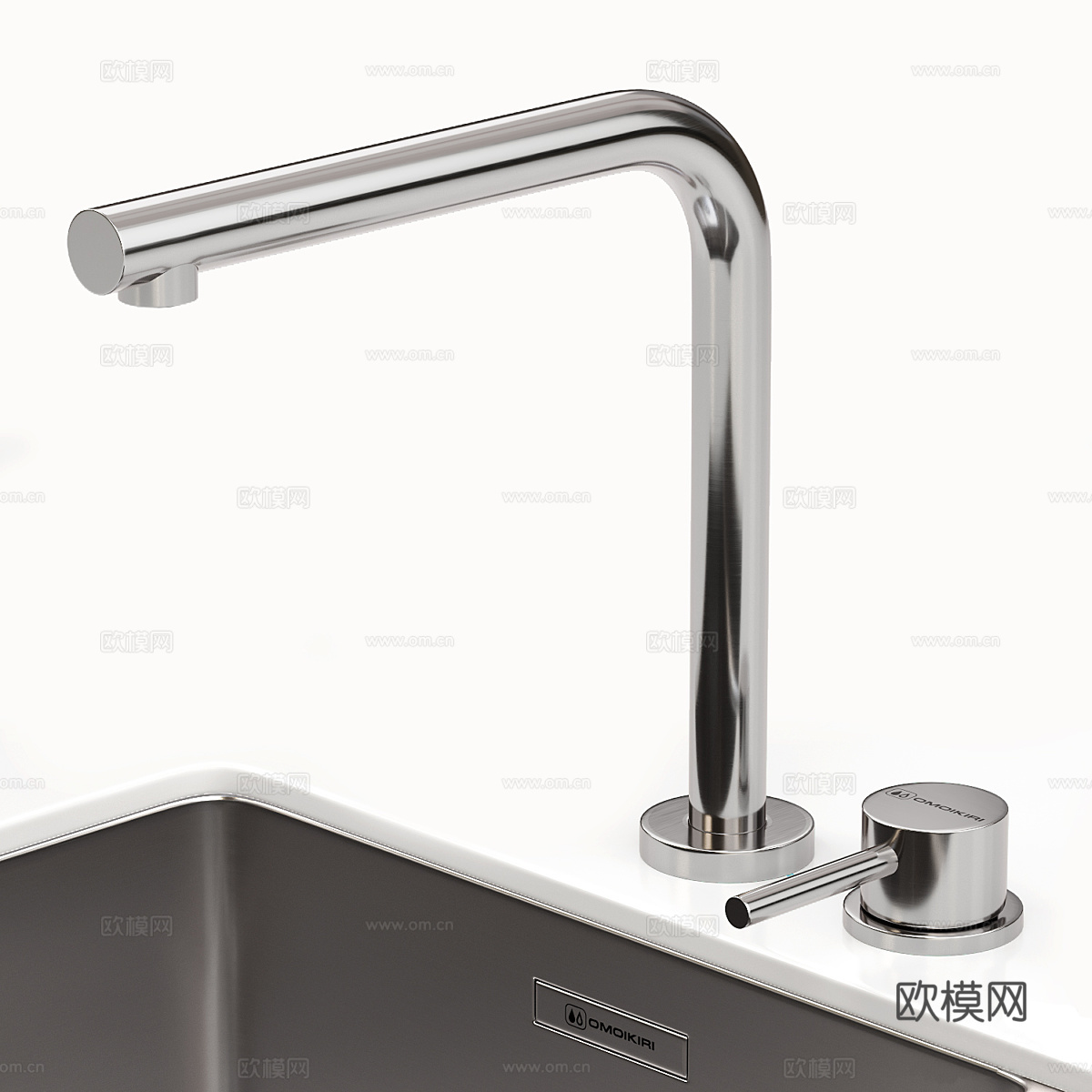 现代极简厨房水槽 水龙头3d模型