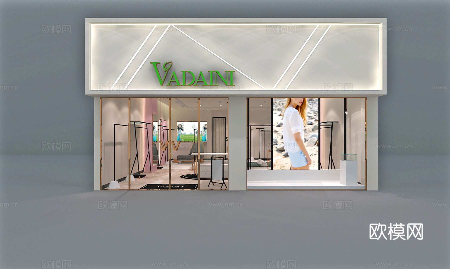 现代极简服装店3d模型