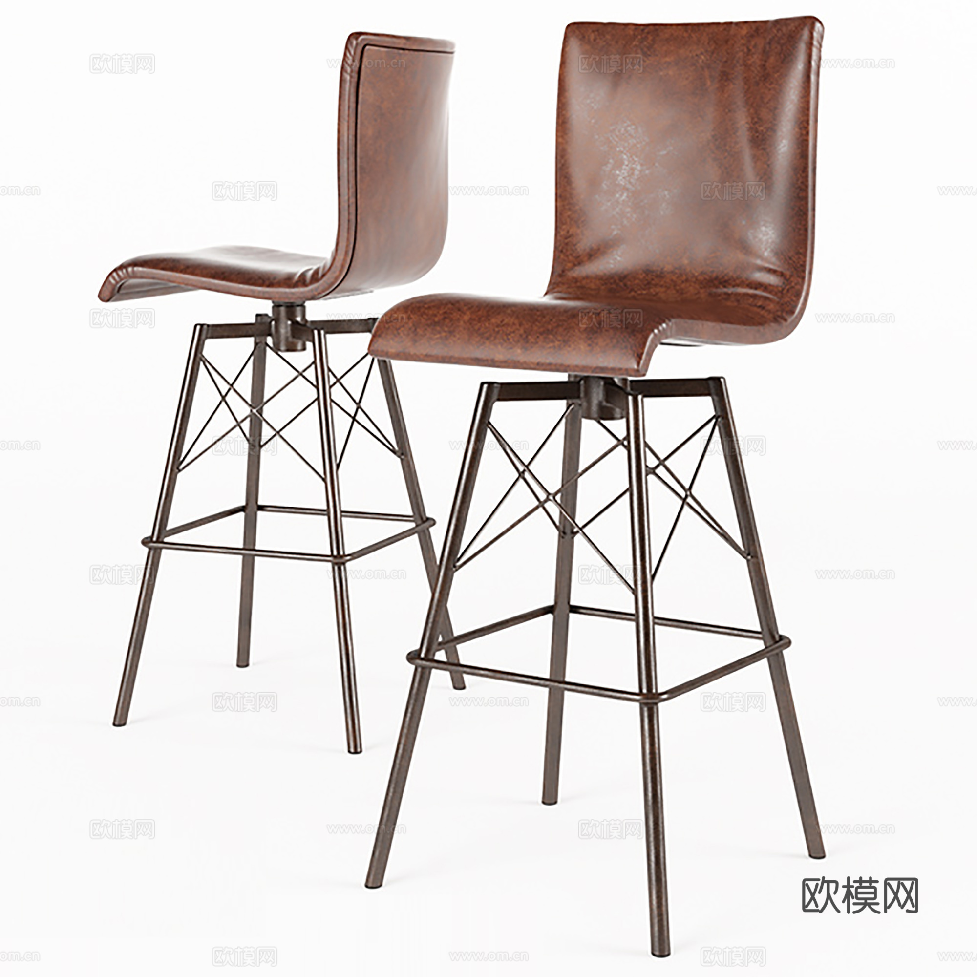 现代简约吧椅  皮椅  餐厅酒吧吧椅su模型