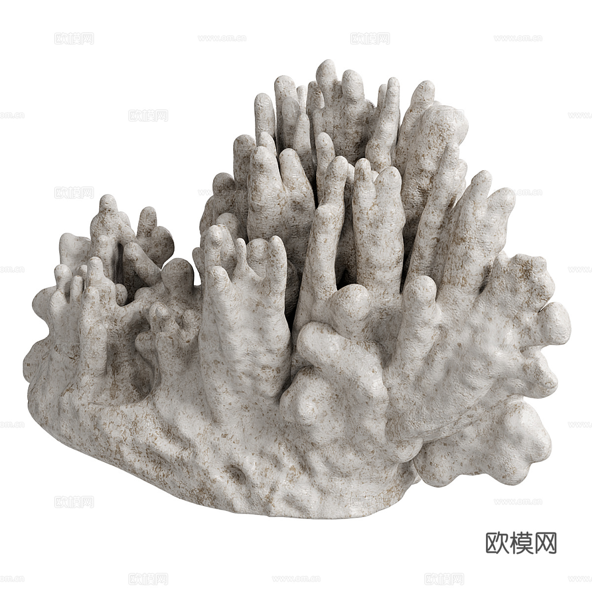 新中式树脂珊瑚雕塑摆件3d模型
