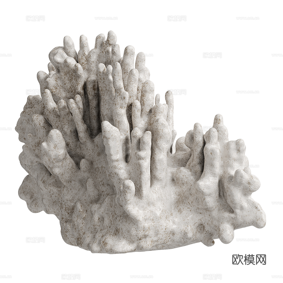 新中式树脂珊瑚雕塑摆件3d模型