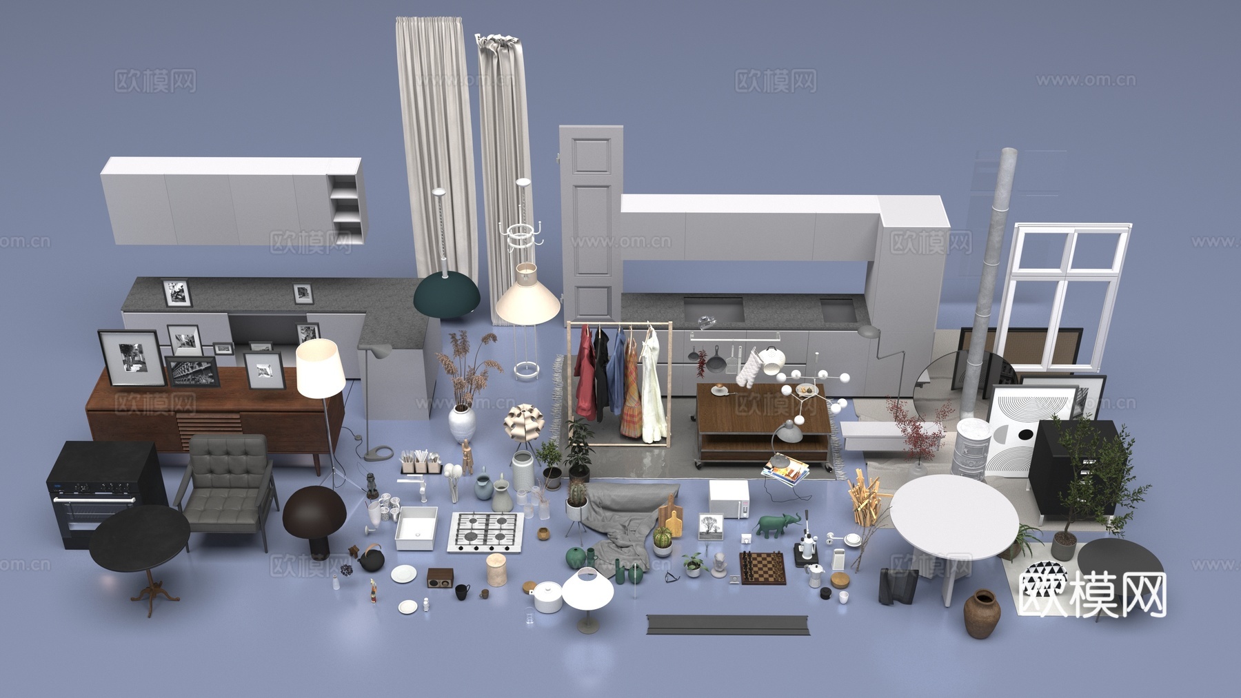 室内家具装饰品3d模型