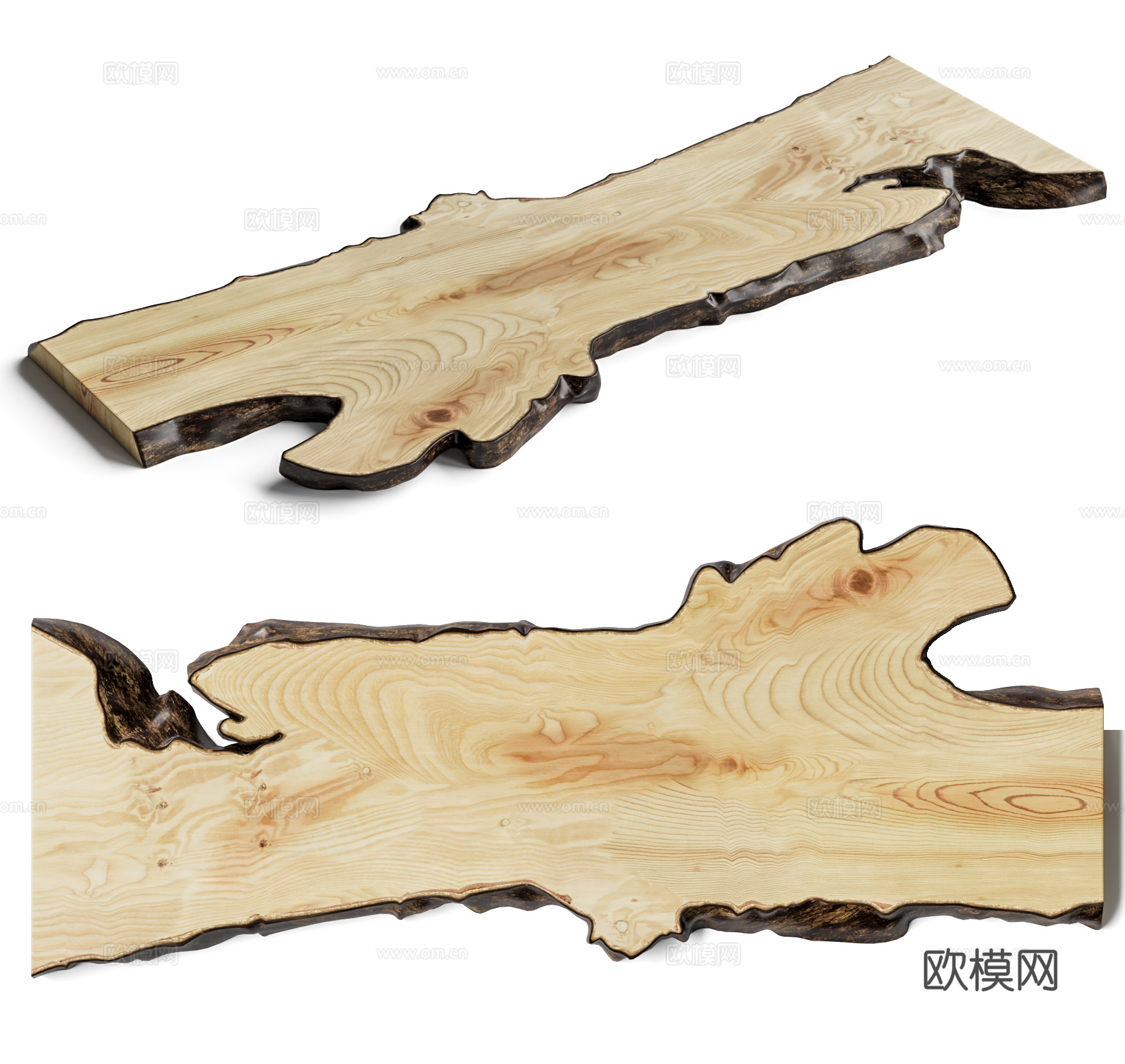 原木桌板 茶台桌板su模型