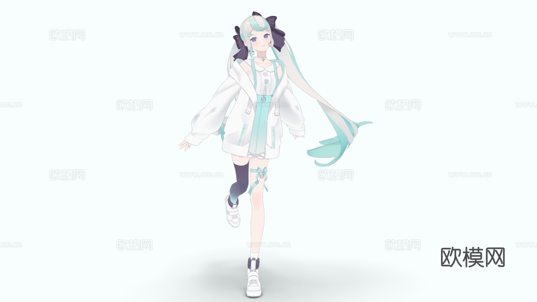二次元美少女 二次元美女 动漫人物 虚拟人su模型