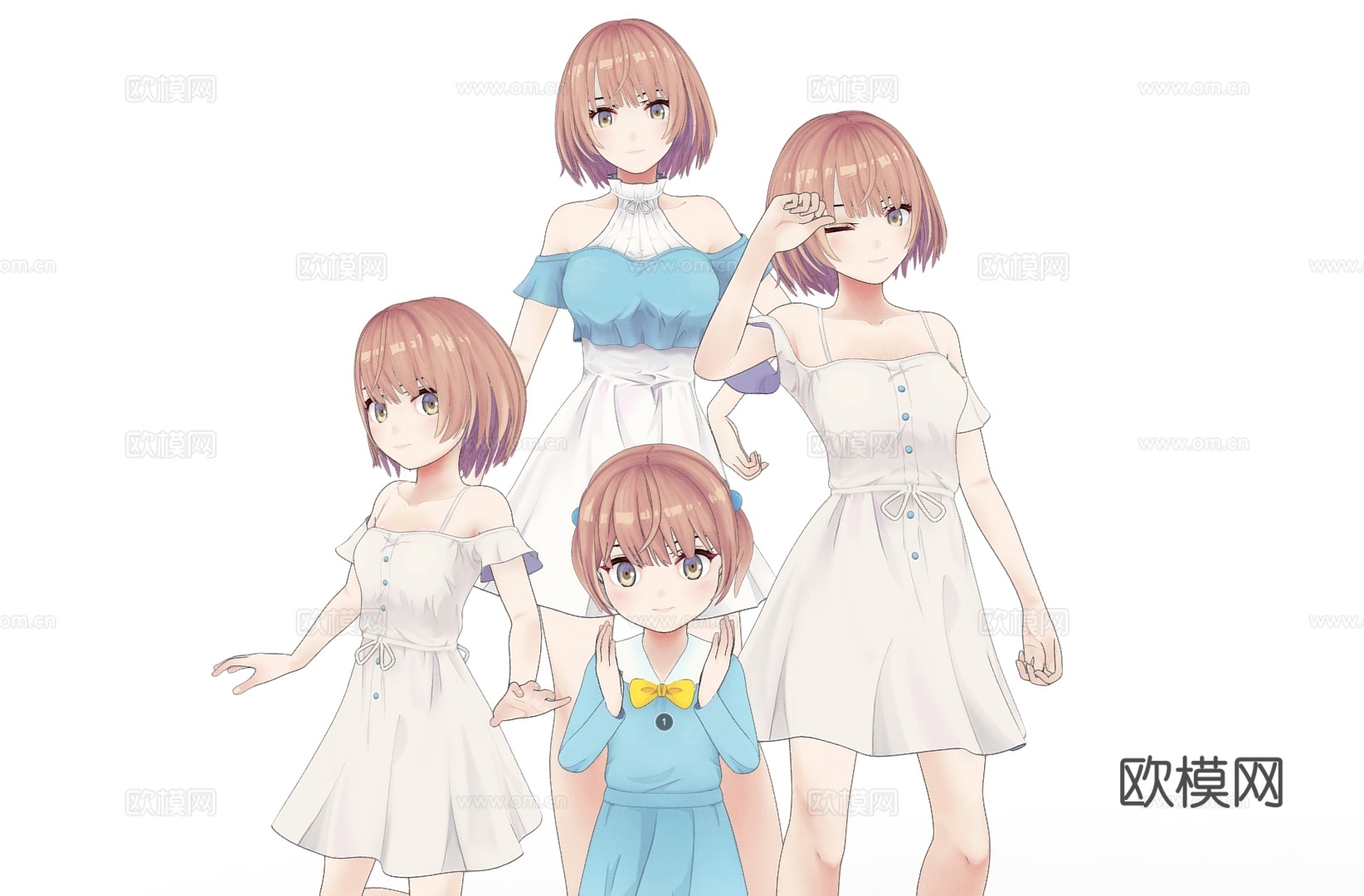 虚拟人物 二次元美少女 二次元美女 动漫人物 虚拟人物su模型