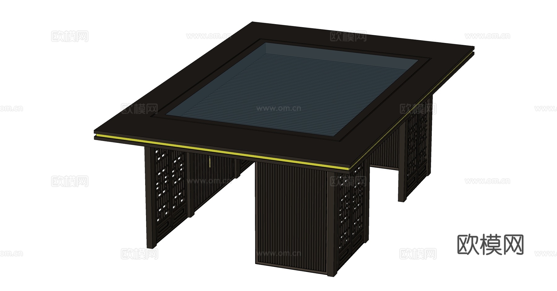 新中式廊架su模型
