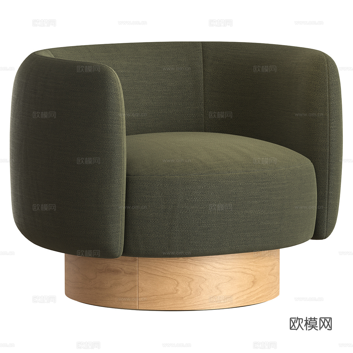现代意式布艺扶手椅3d模型