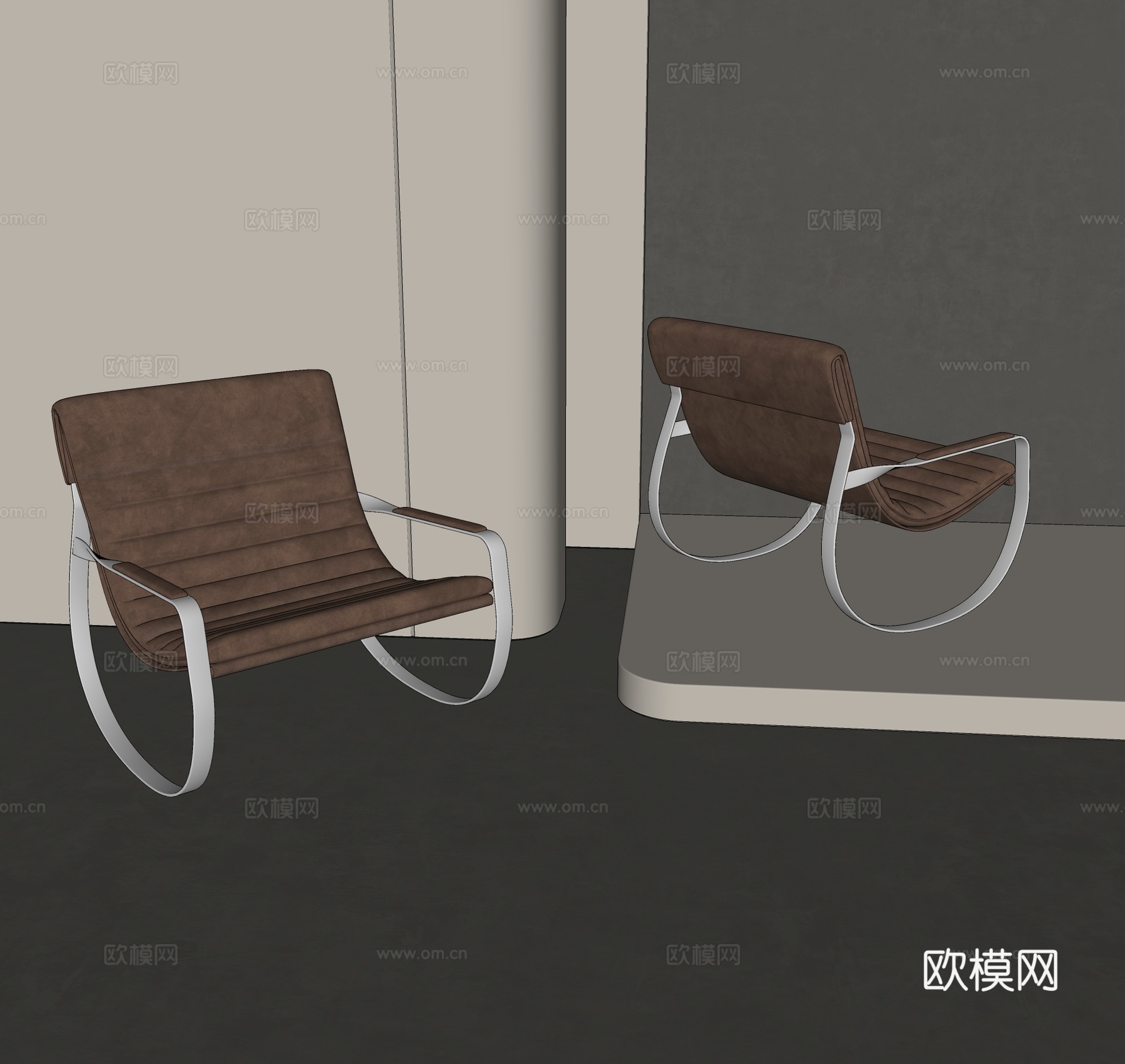 现代极简休闲椅子 轻奢简约休闲椅 北欧工业风休闲椅su模型