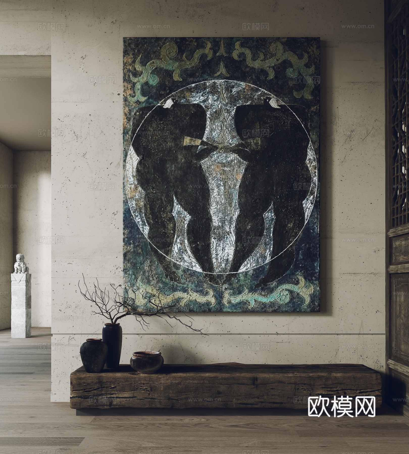 复古装饰画 挂画 摆件3d模型