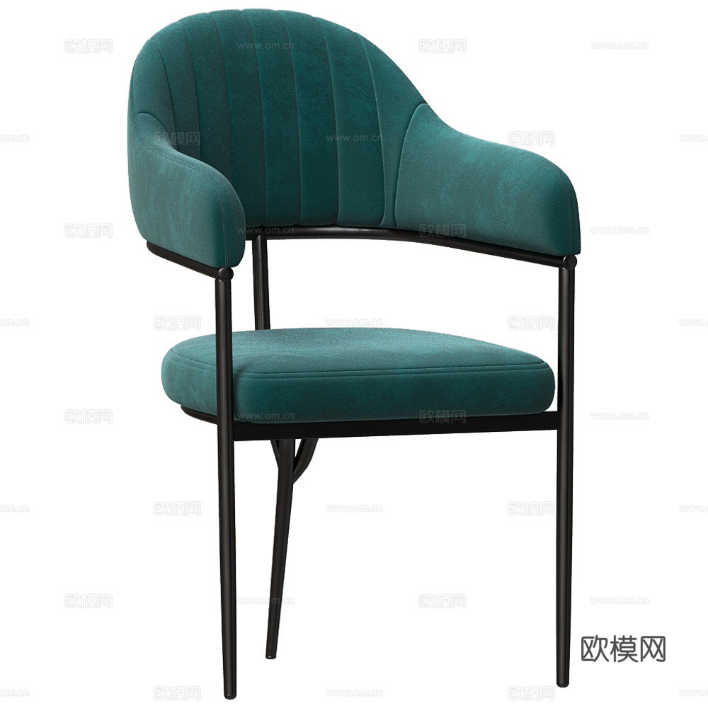 现代意式布艺单椅3d模型