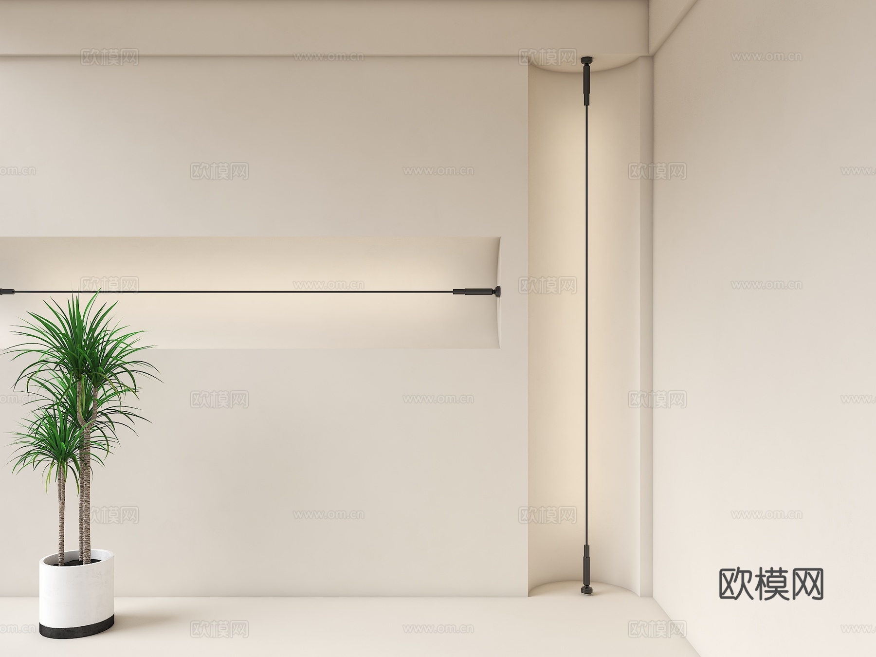 现代洗墙灯 灯带 天际线灯 线型灯 钢丝灯带 钢带灯3d模型