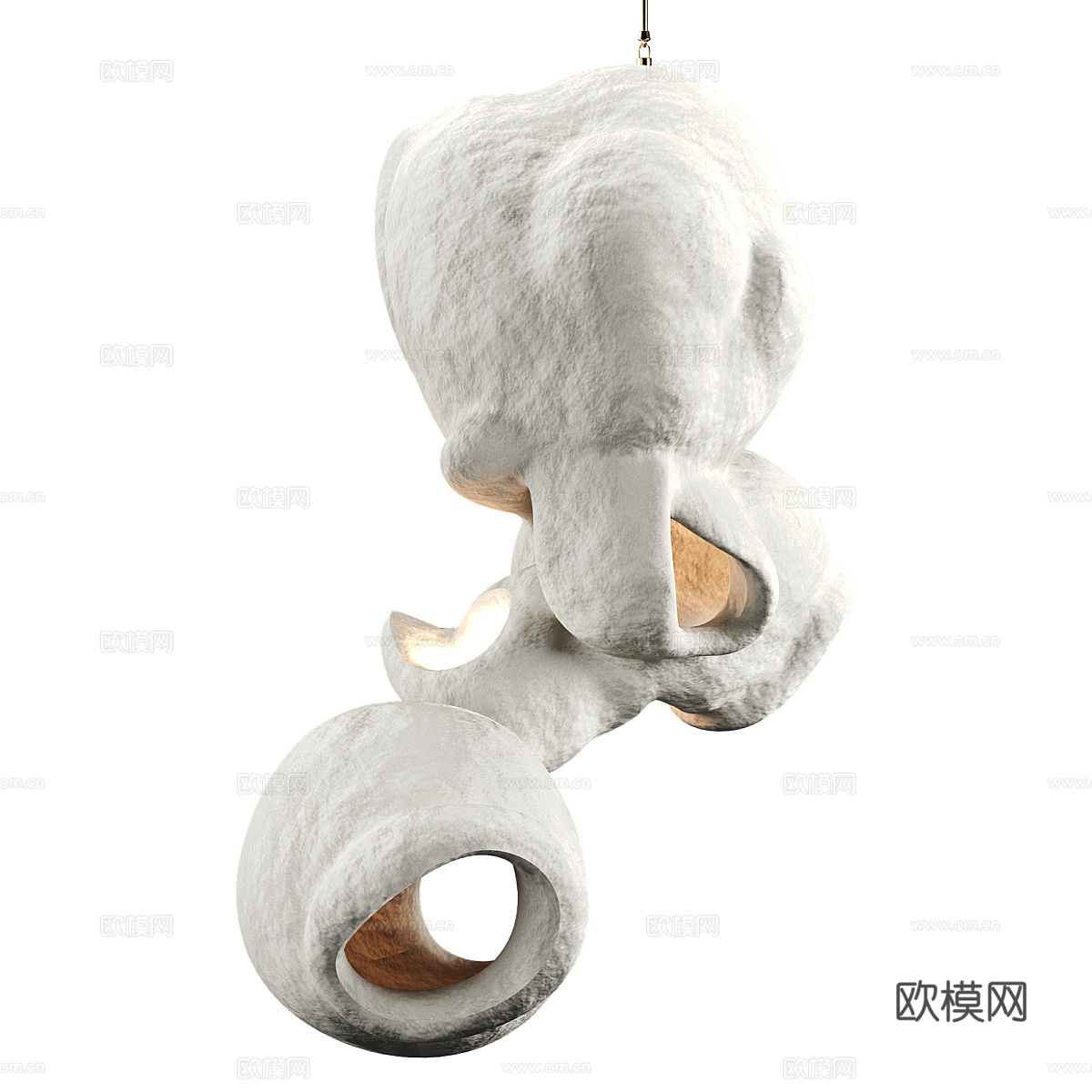 新中式茶几陶罐装饰吊灯3d模型