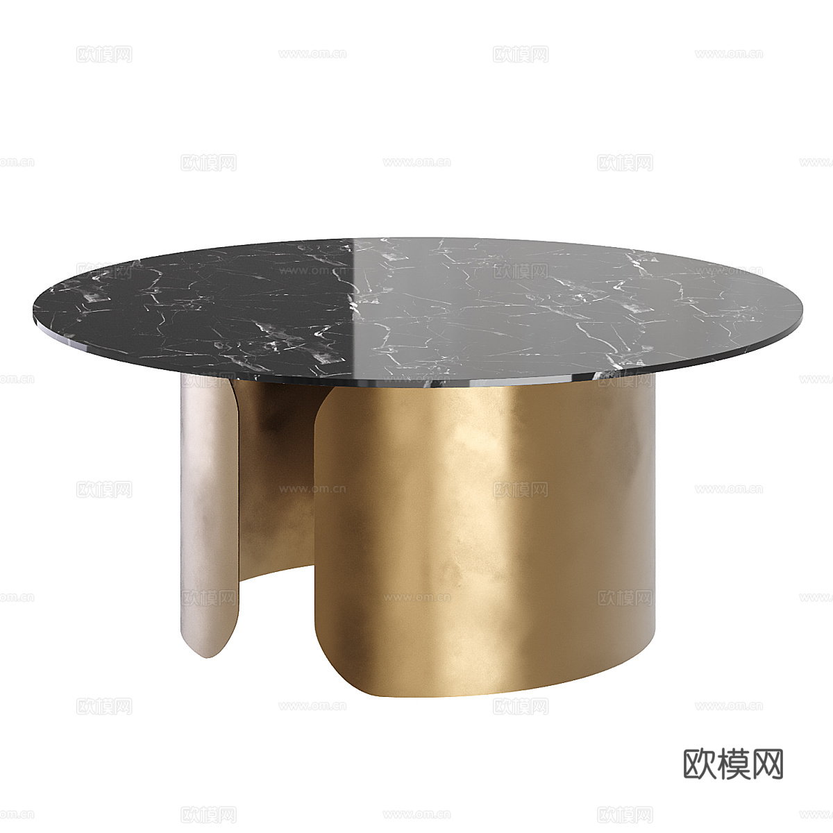 现代轻奢大理石岩板茶几组合3d模型