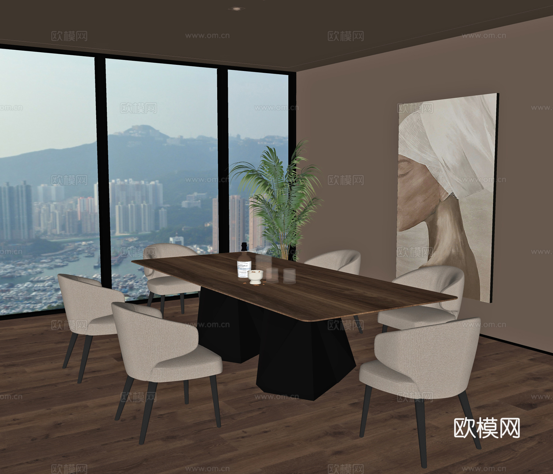 现代餐厅su模型