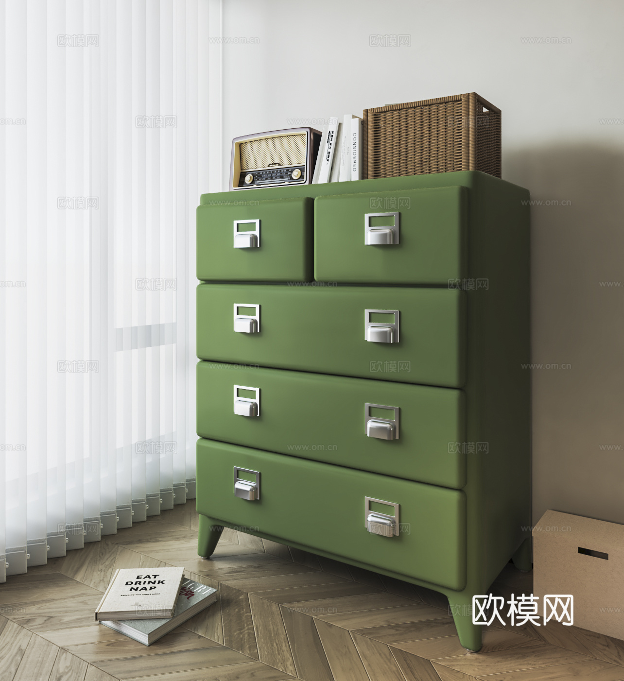 现代边柜3d模型下载