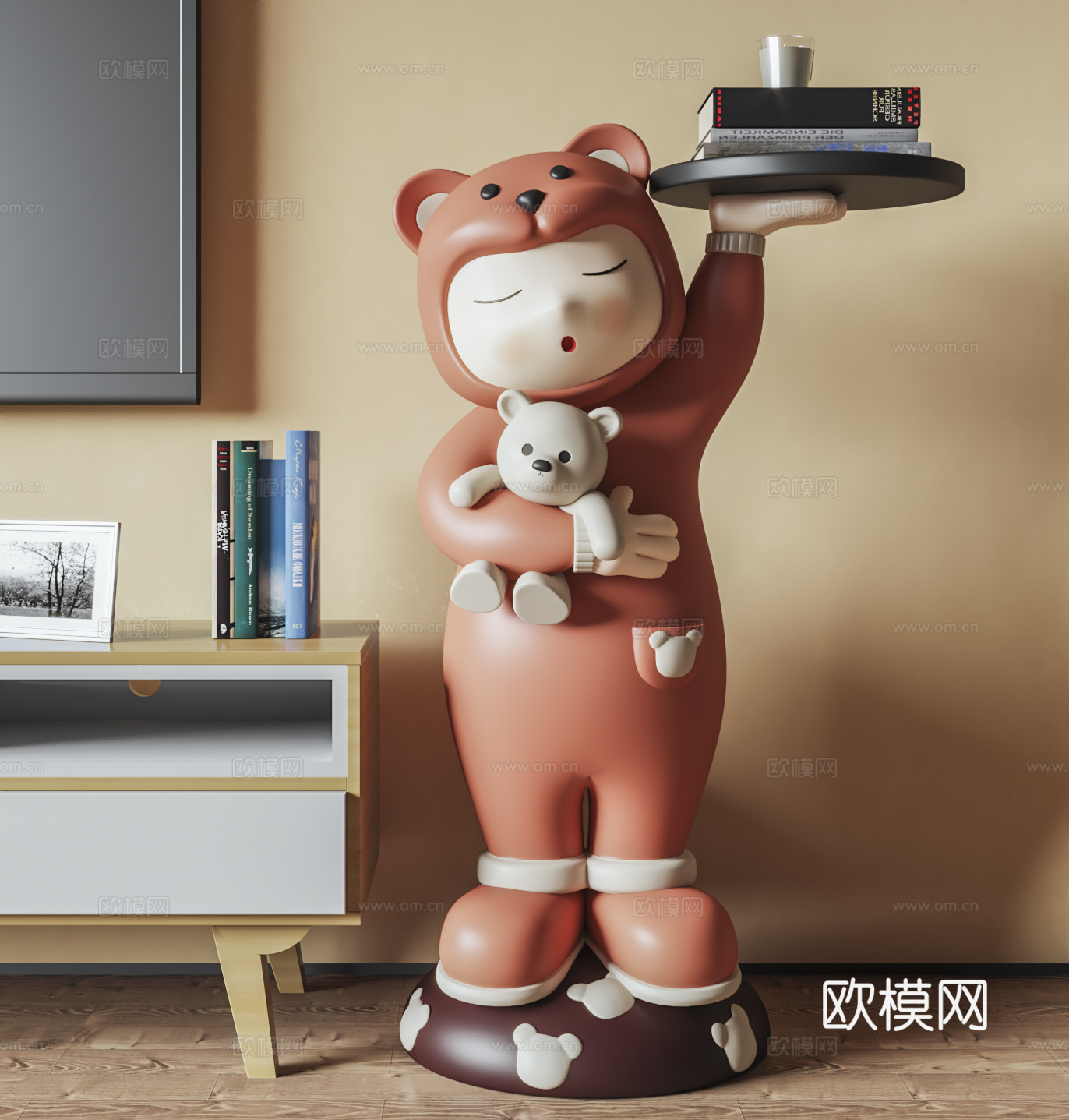 现代奶油落地雕塑3d模型