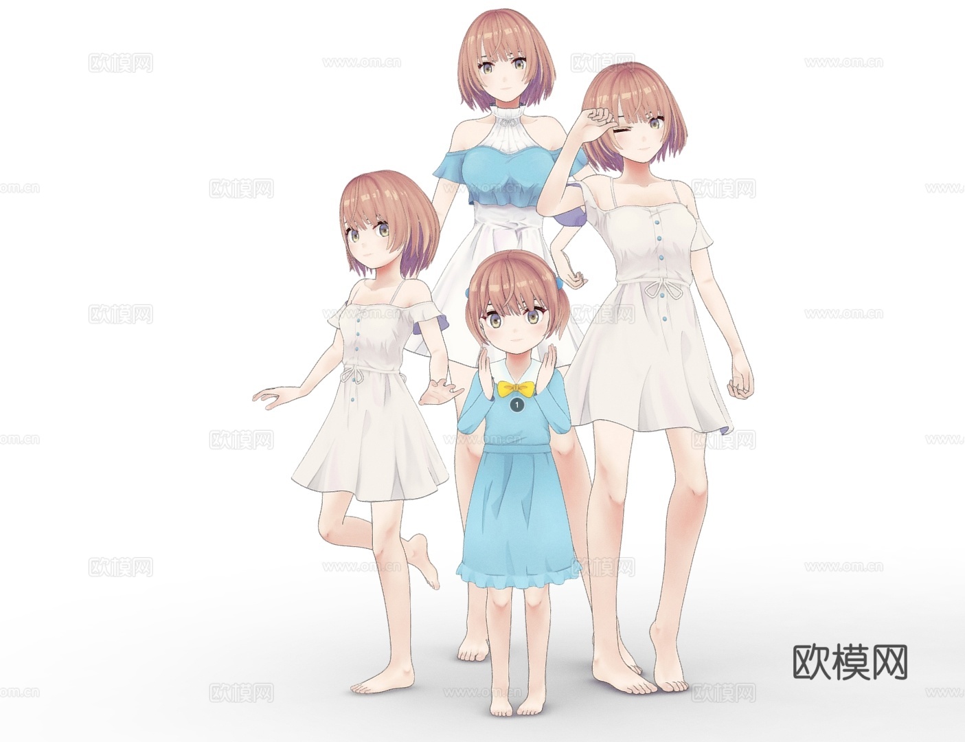 虚拟人物 二次元美少女 二次元美女 动漫人物 虚拟人物3d模型