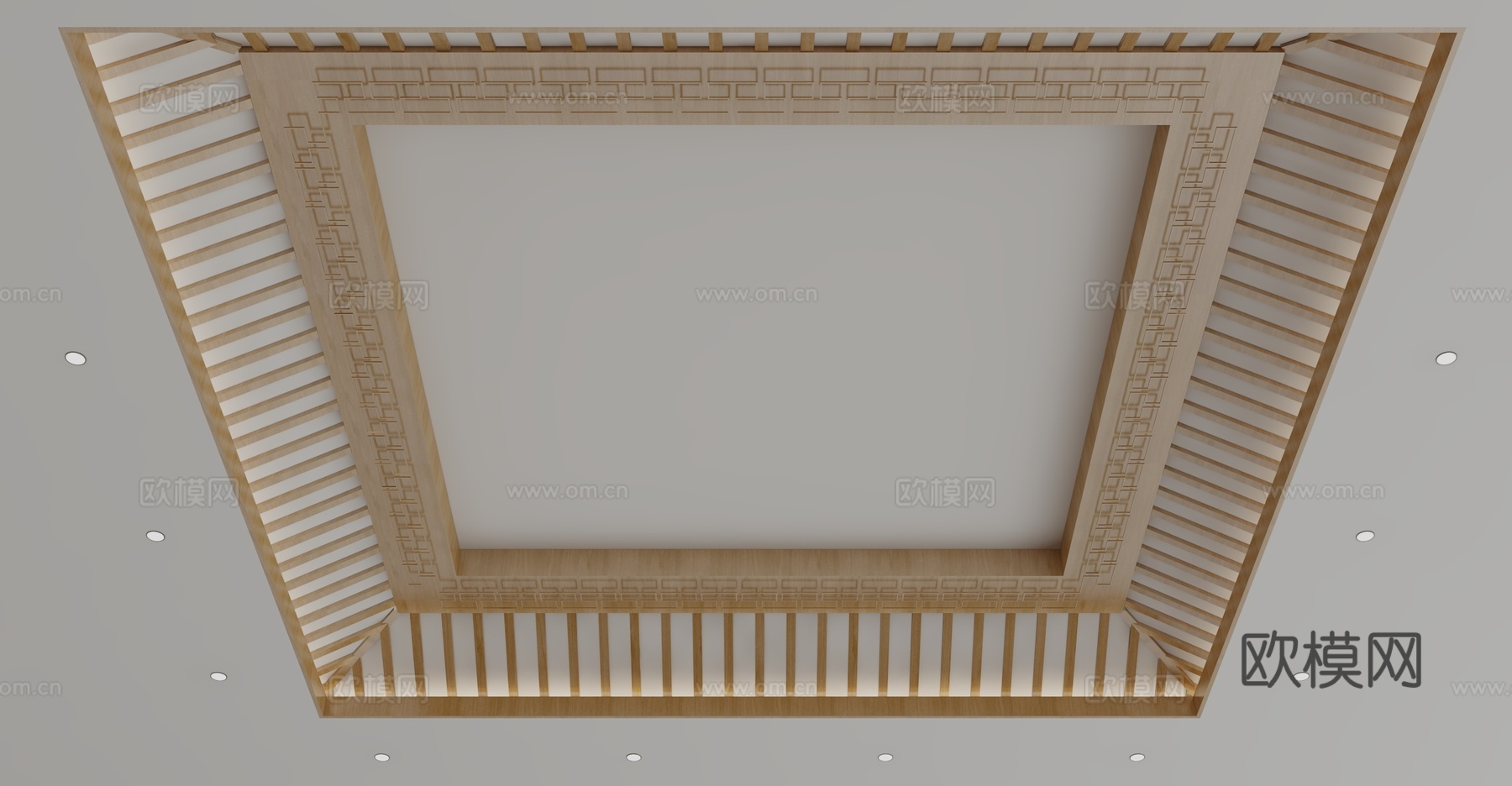 新中式天花吊顶3d模型
