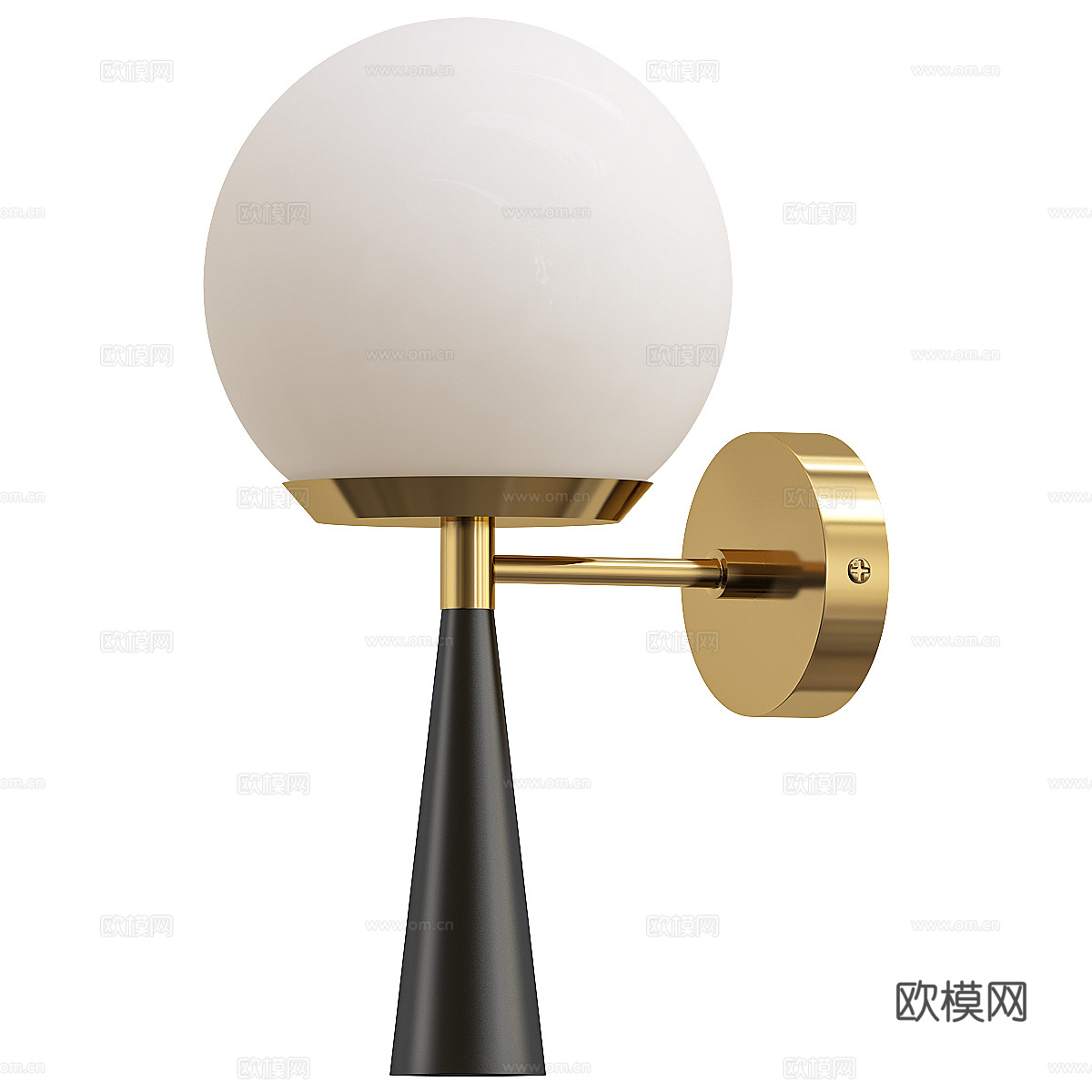 现代轻奢金属玻璃壁灯3d模型