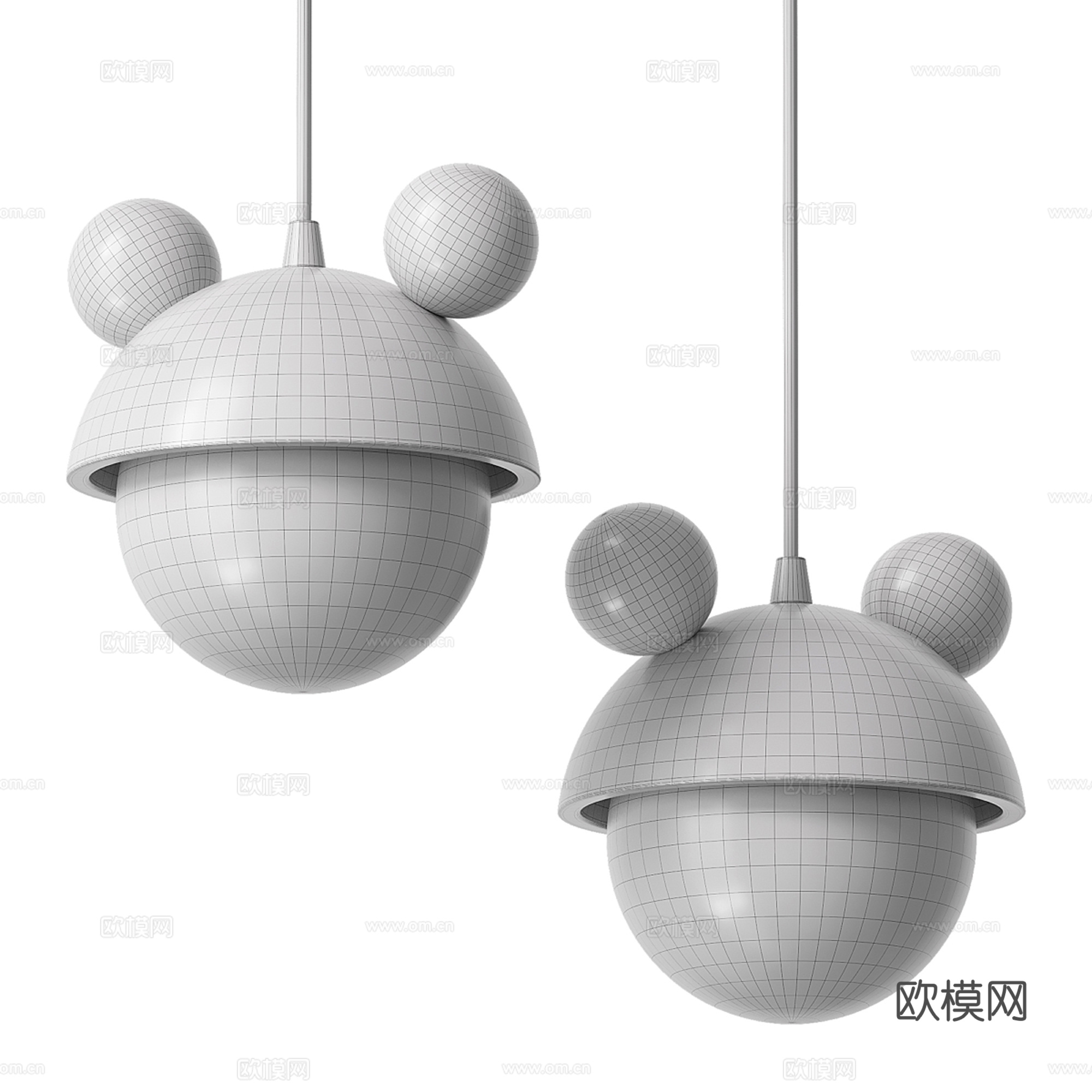 奶油风儿童吊灯3d模型