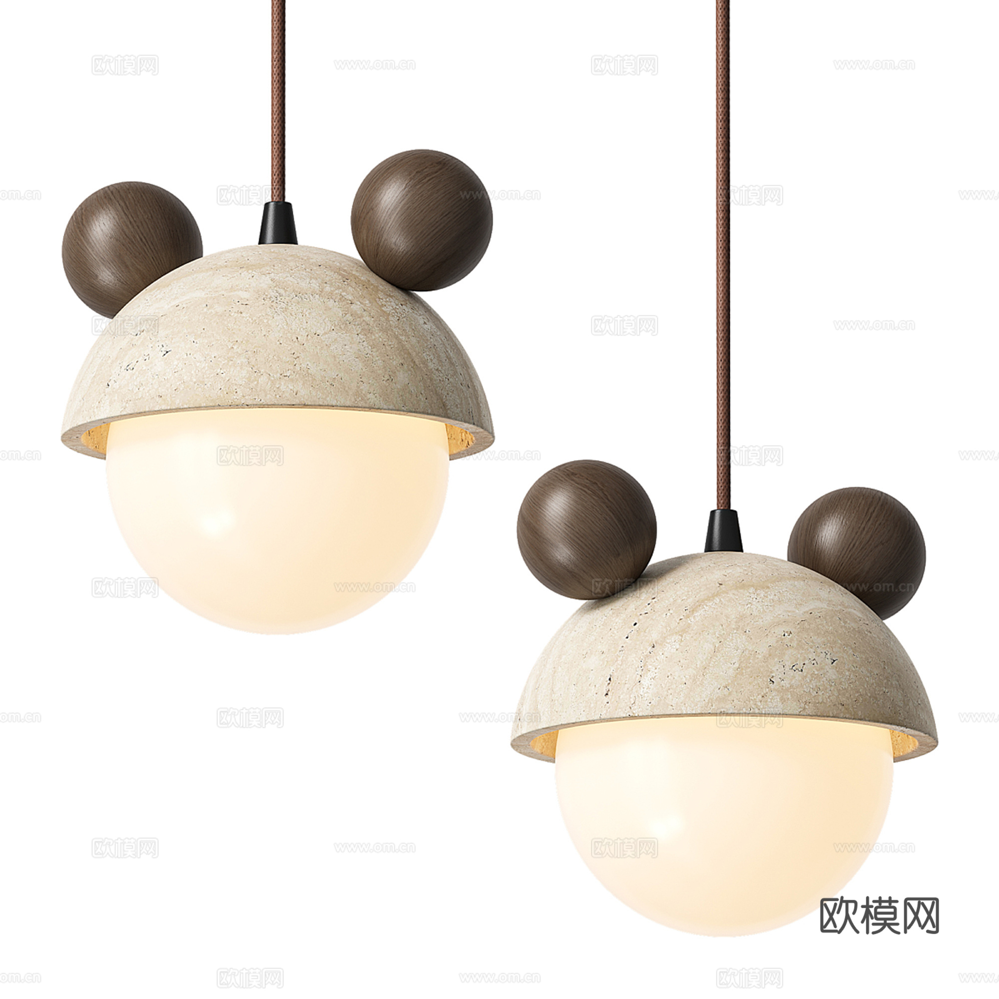 奶油风儿童吊灯3d模型