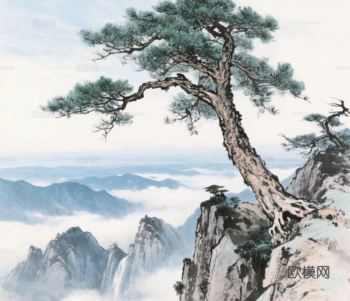 中式山水壁画