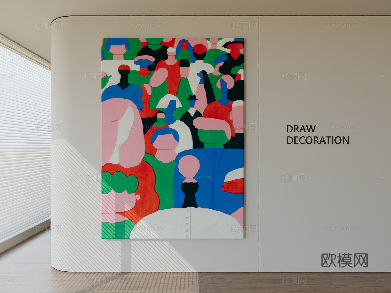 现代极简高级挂画简约抽象艺术挂画3d模型