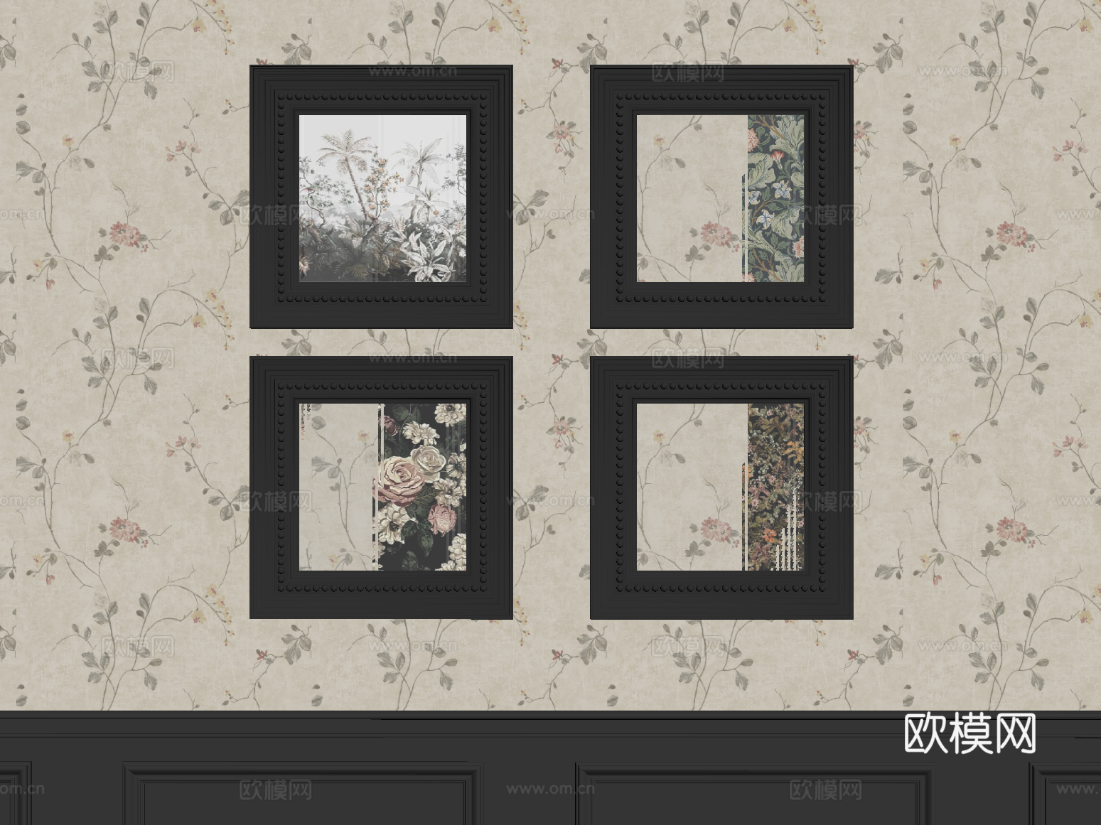 019挂画 法式挂画su模型