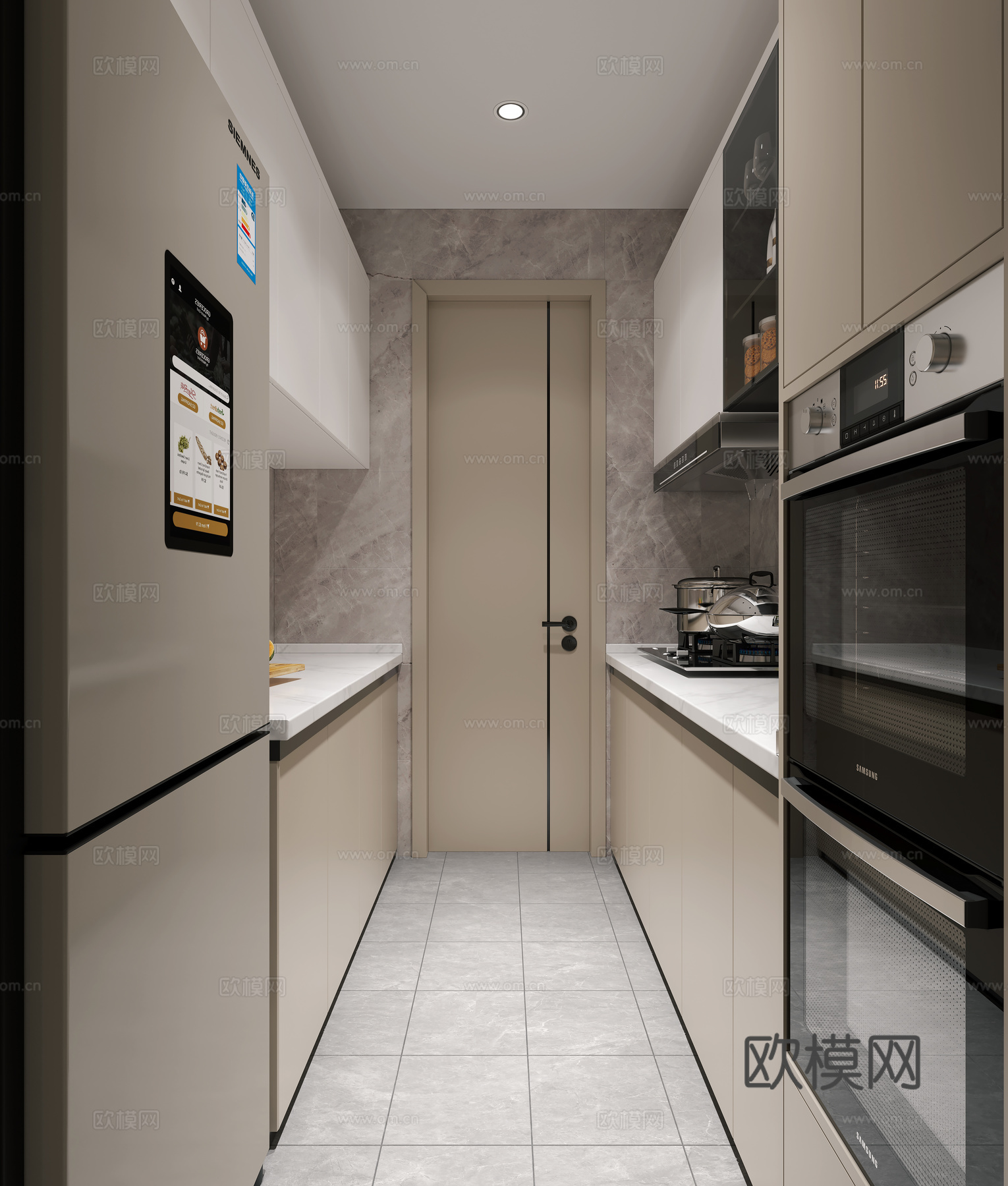 厨房 冰箱  烤箱  鞋柜  入户门3d模型